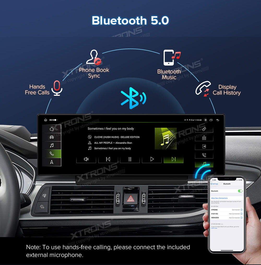 XTRONS QLA42Q5NL XTRONS QLA42Q5NL bluetooth handsfree käed vabad kõned