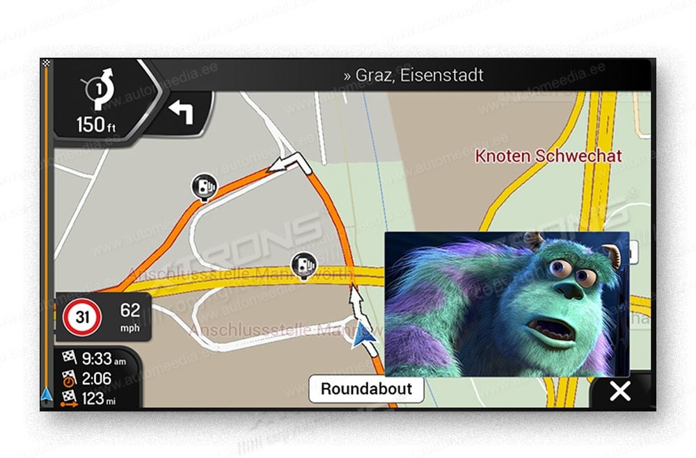 XTRONS TX123GS XTRONS TX123GS PIP pilt pildis video kuvamine autoraadio ekraanil