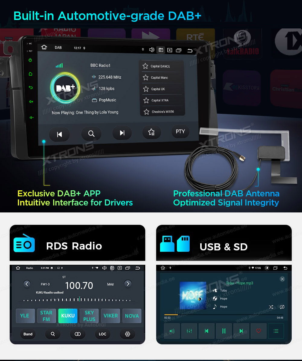 XTRONS XTR9430 XTRONS XTR9430 FM RDS raadio ja USB multimedia mängija