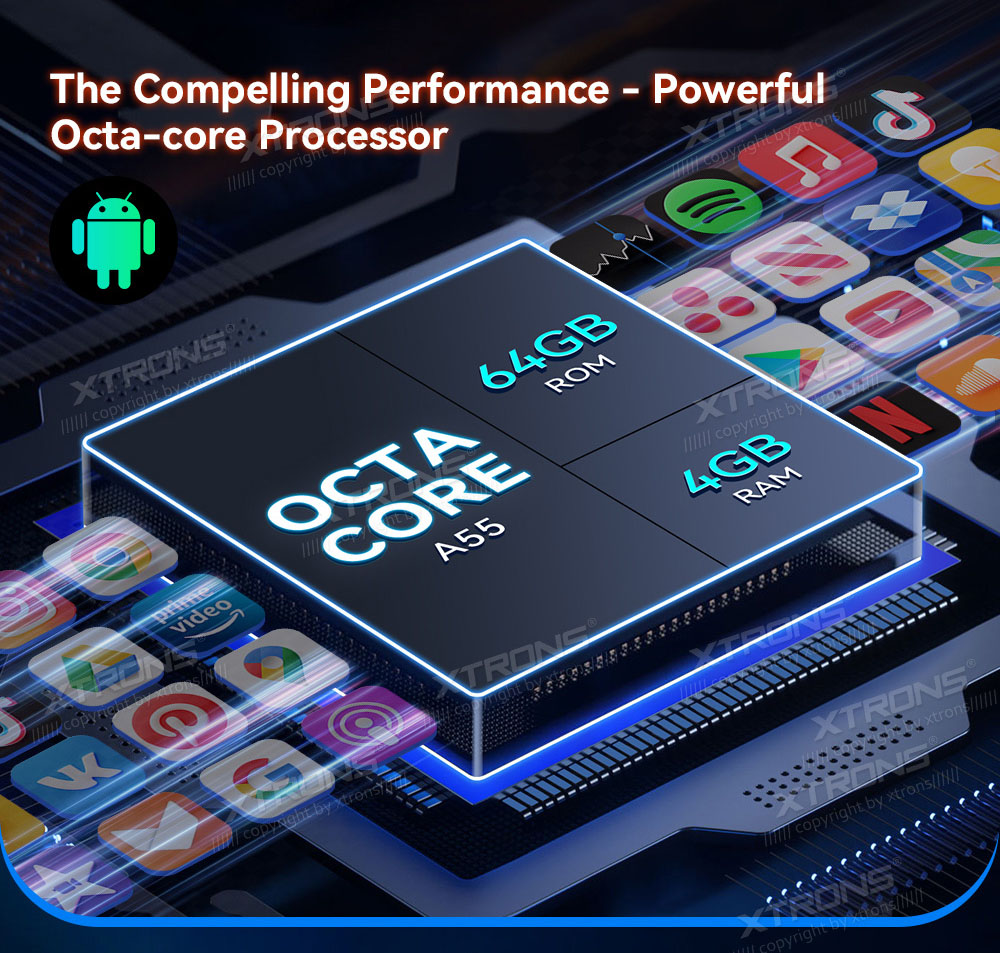 XTRONS QDB8060CI XTRONS QDB8060CI riistvara protsessor ja RAM ROM mälud.