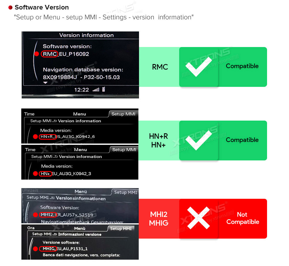 Suitable for Audi RMC and MMI 3G systems only
