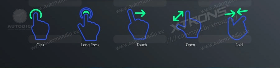Puutefunktsioonid autoraadio ekraanil
