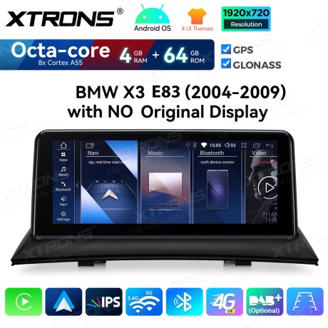 4+64Gb | 10.25"  | BMW X3 E83 (2004-2009) w/o orig. screen Android 14 GPS autoraadio ja multimeedia keskus
