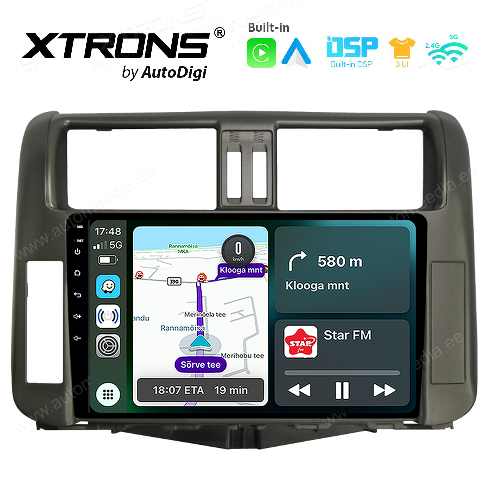 Toyota Landcruiser 150 (2010-2013) Android 14  | CarPlay Android multimeedia keskus | DAB+ digiraadio