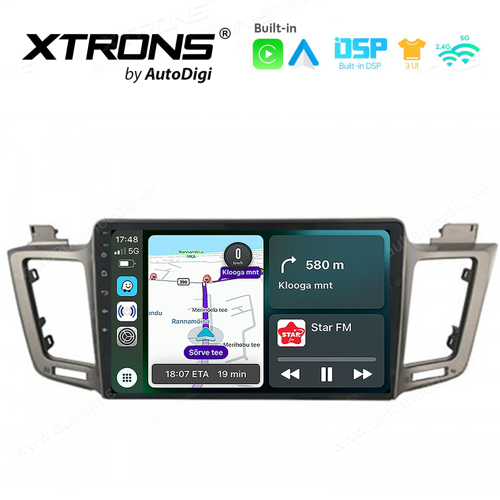 Toyota RAV4 (2013-2017) Android 14  | CarPlay Android multimeedia keskus | DAB+ digiraadio