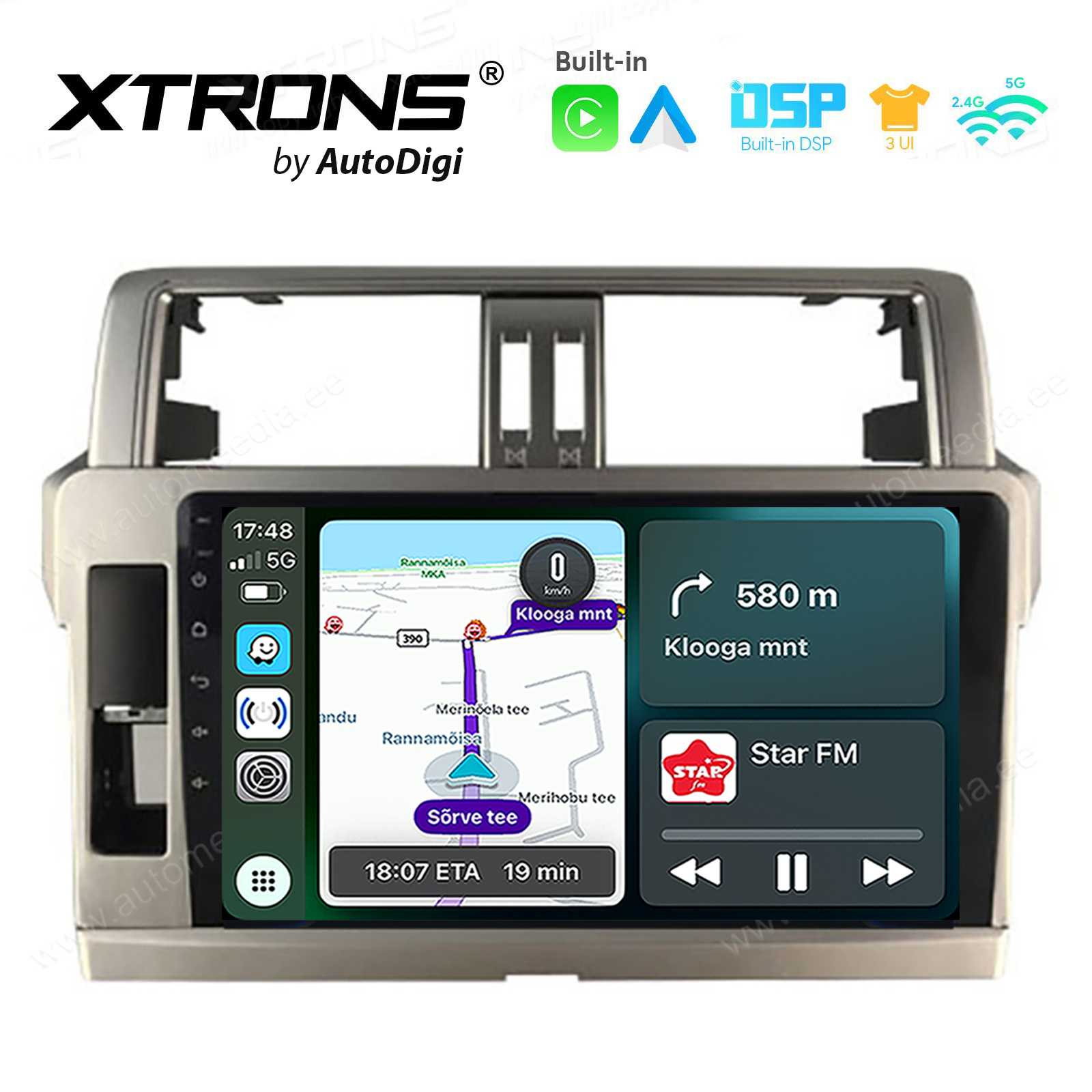 Toyota Landcruiser 150 (2014-2017) Android 14  | CarPlay Android multimeedia keskus | DAB+ digiraadio