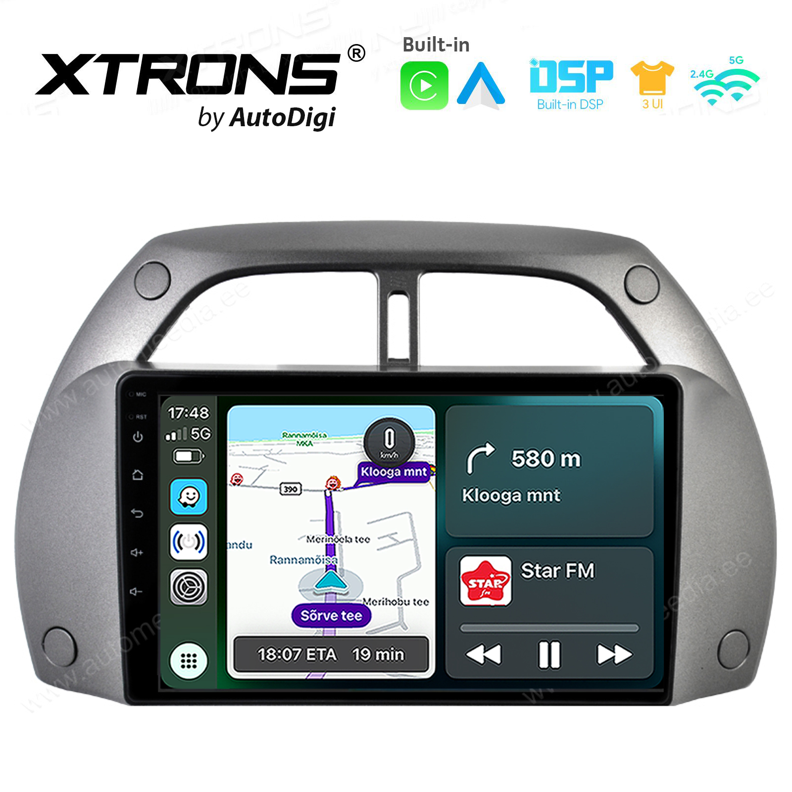 Toyota RAV4 (2001-2005) Android 14  | CarPlay Android multimeedia keskus | DAB+ digiraadio