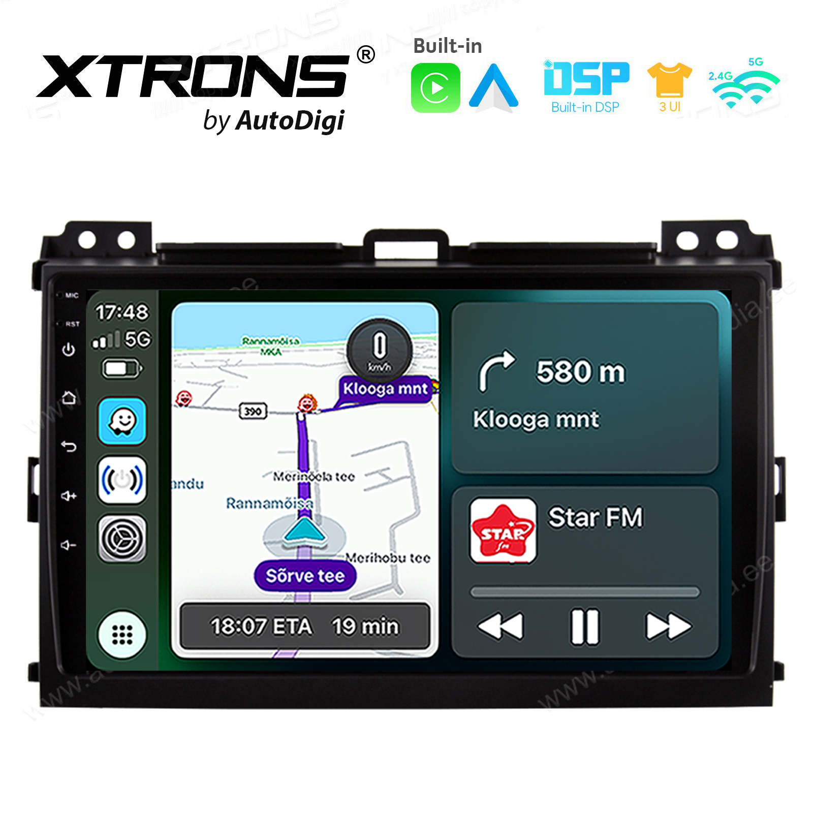 Toyota Landcruiser 120 (2002-2009) Android 14  | CarPlay Android multimeedia keskus | DAB+ digiraadio