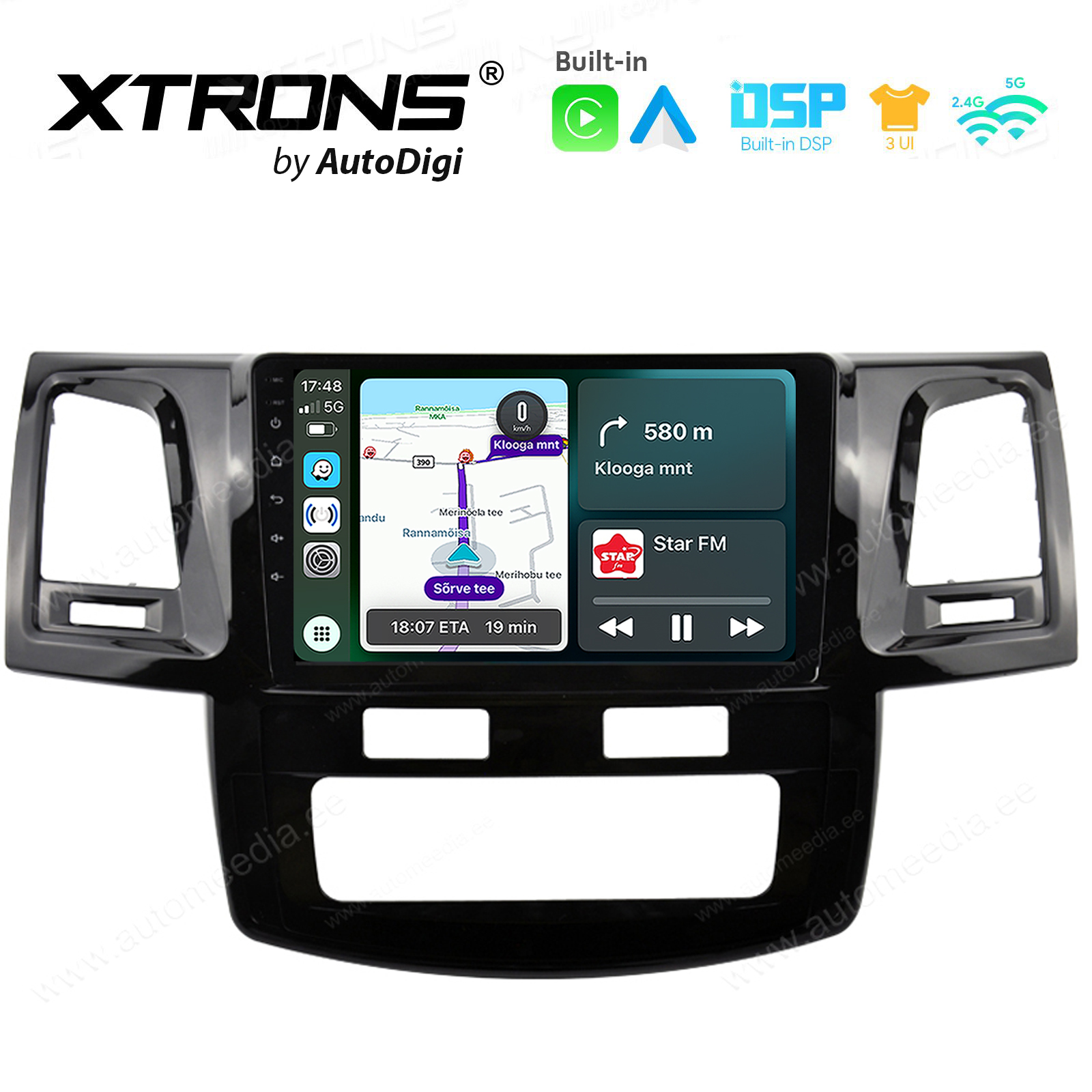 TOYOTA HILUX (2005-2015) Android 14  | CarPlay Android multimeedia keskus | DAB+ digiraadio