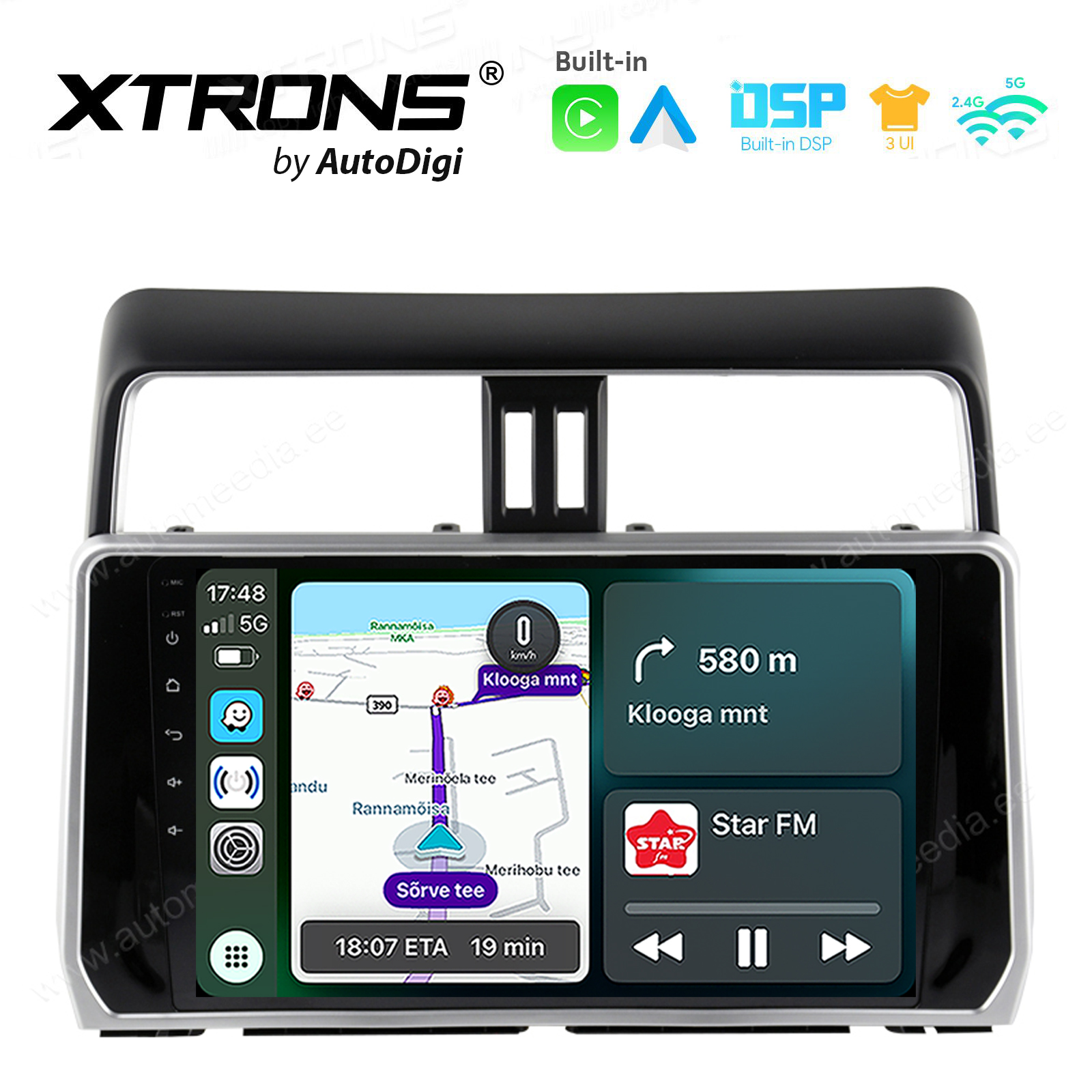 Toyota Landcruiser 150 (2018-2022) Android 14  | CarPlay Android multimeedia keskus | DAB+ digiraadio