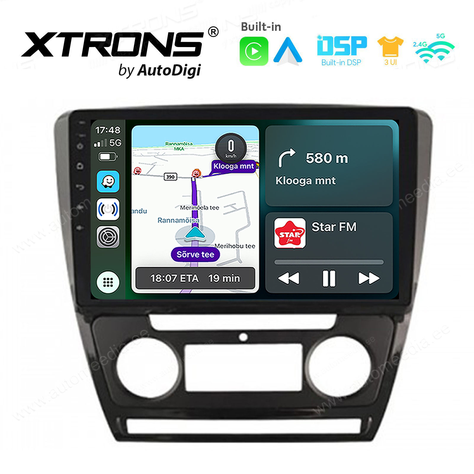 Skoda Octavia (2005-2013) Android 14  | CarPlay Android multimeedia keskus | DAB+ digiraadio