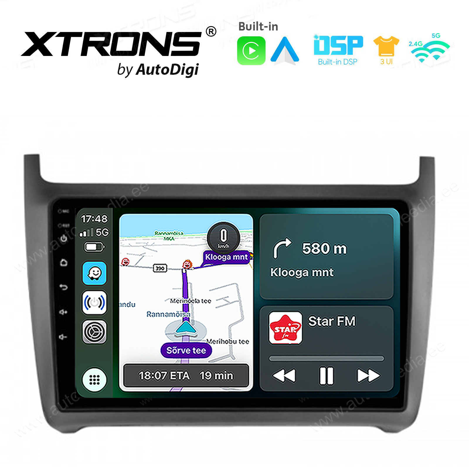 VW Polo (2008-2020) Android 14  | CarPlay Android multimeedia keskus | DAB+ digiraadio