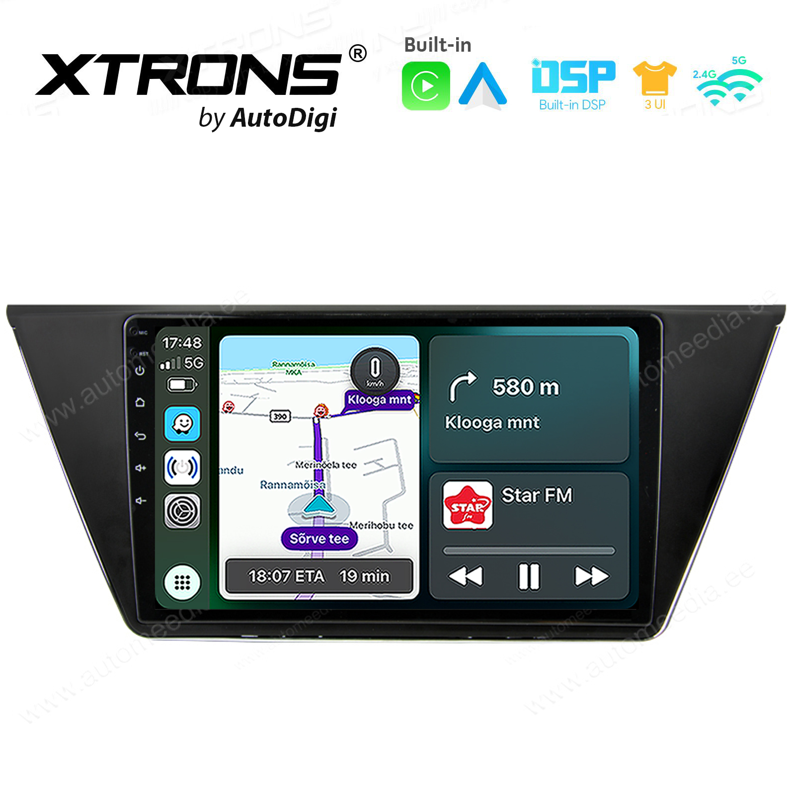 VW Touran (2016-2018) Android 14  | CarPlay Android multimeedia keskus | DAB+ digiraadio