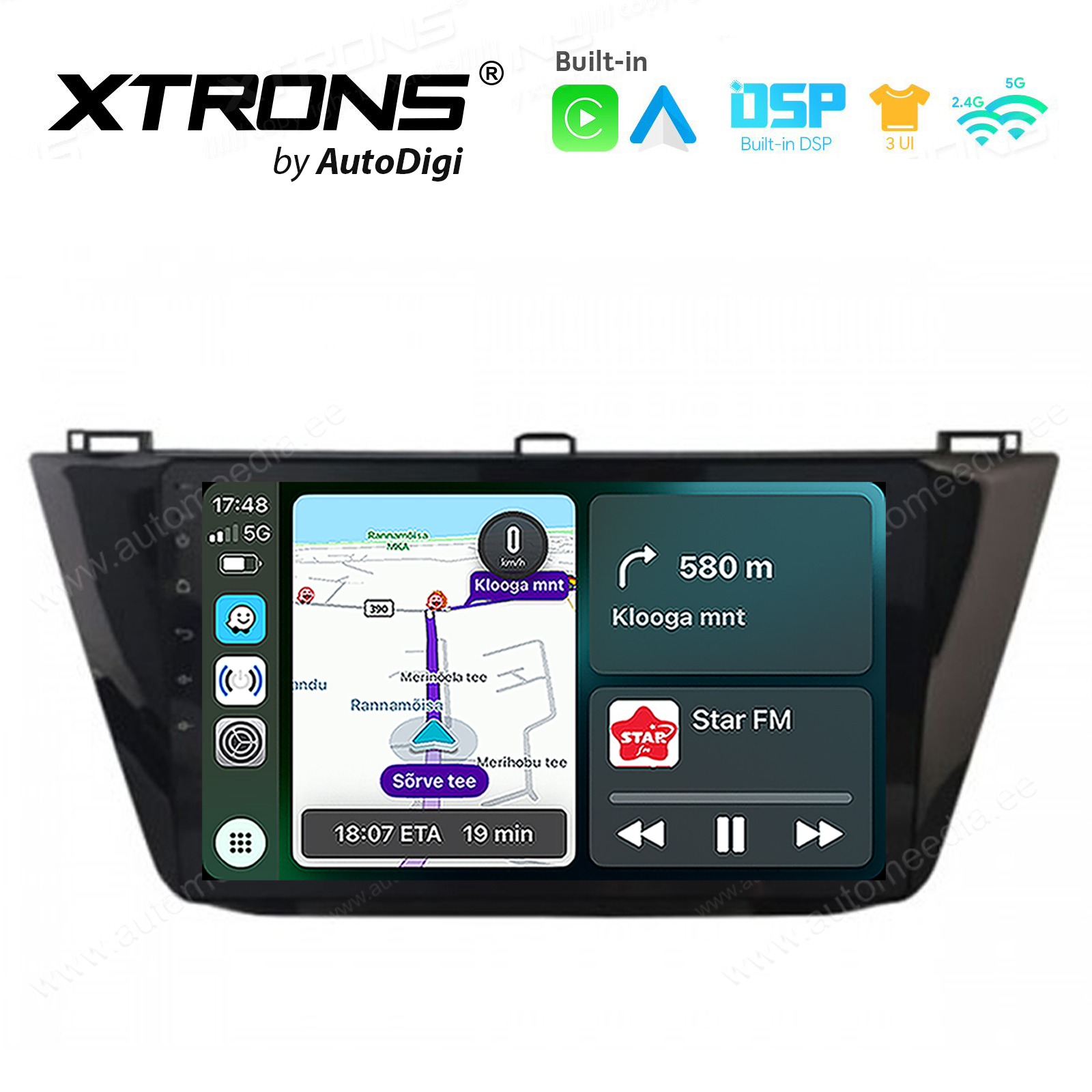 VW Tiguan (2016-2020) Android 14  | CarPlay Android multimeedia keskus | DAB+ digiraadio