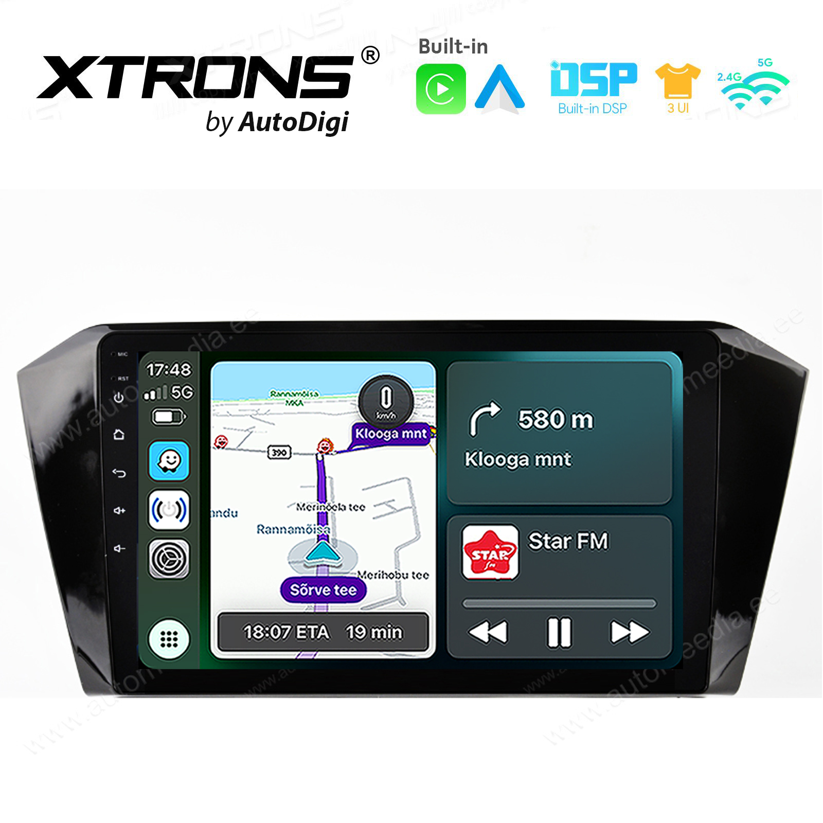 VW Passat B8 (2015 - 2017) Android 14  | CarPlay Android multimeedia keskus | DAB+ digiraadio