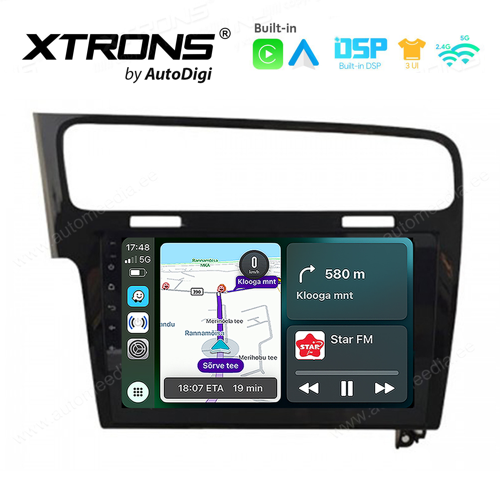 VW Golf 7 Android 14  | CarPlay Android multimeedia keskus | DAB+ digiraadio