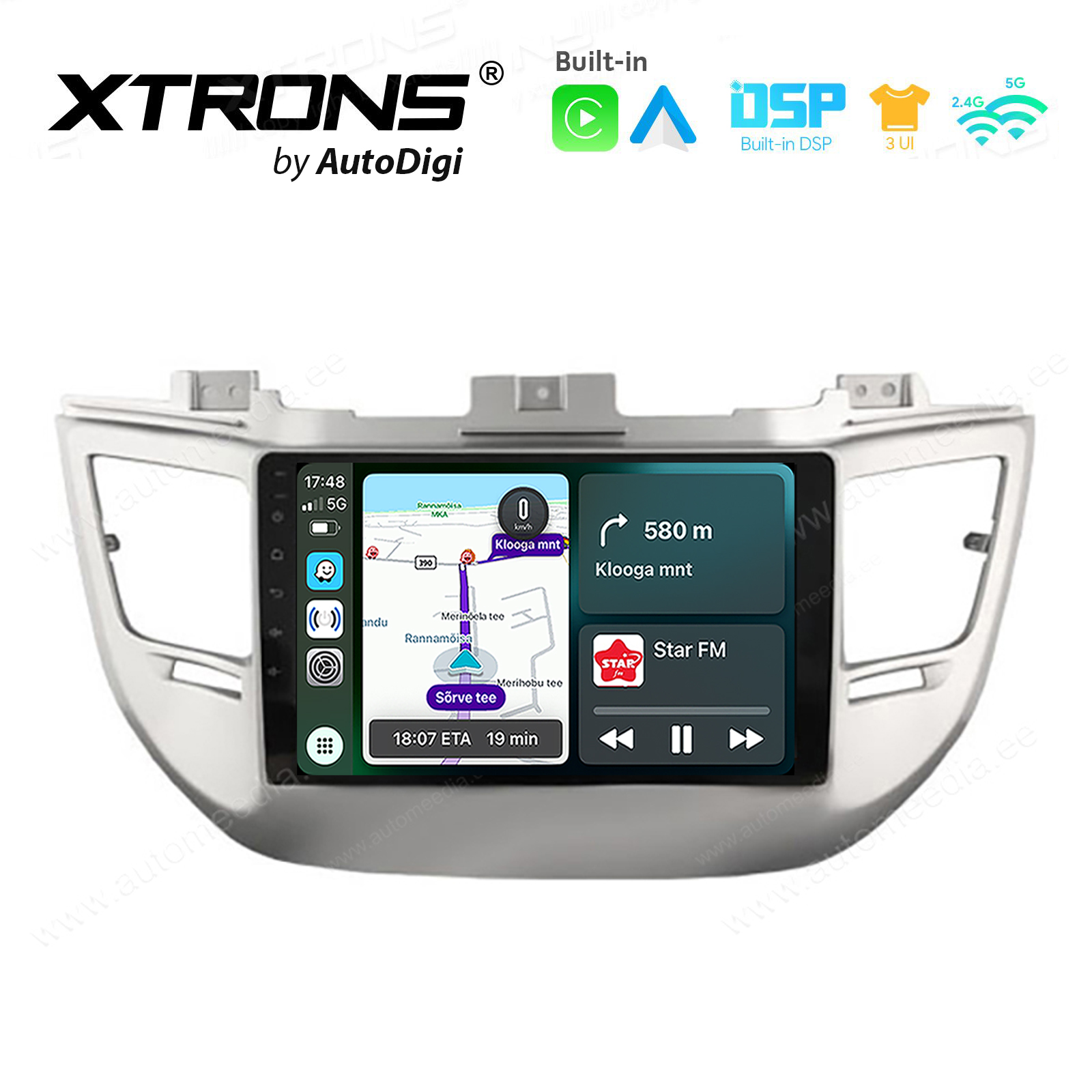 Hyundai Tucson (2015-2020) Android 14  | CarPlay Android multimeedia keskus | DAB+ digiraadio