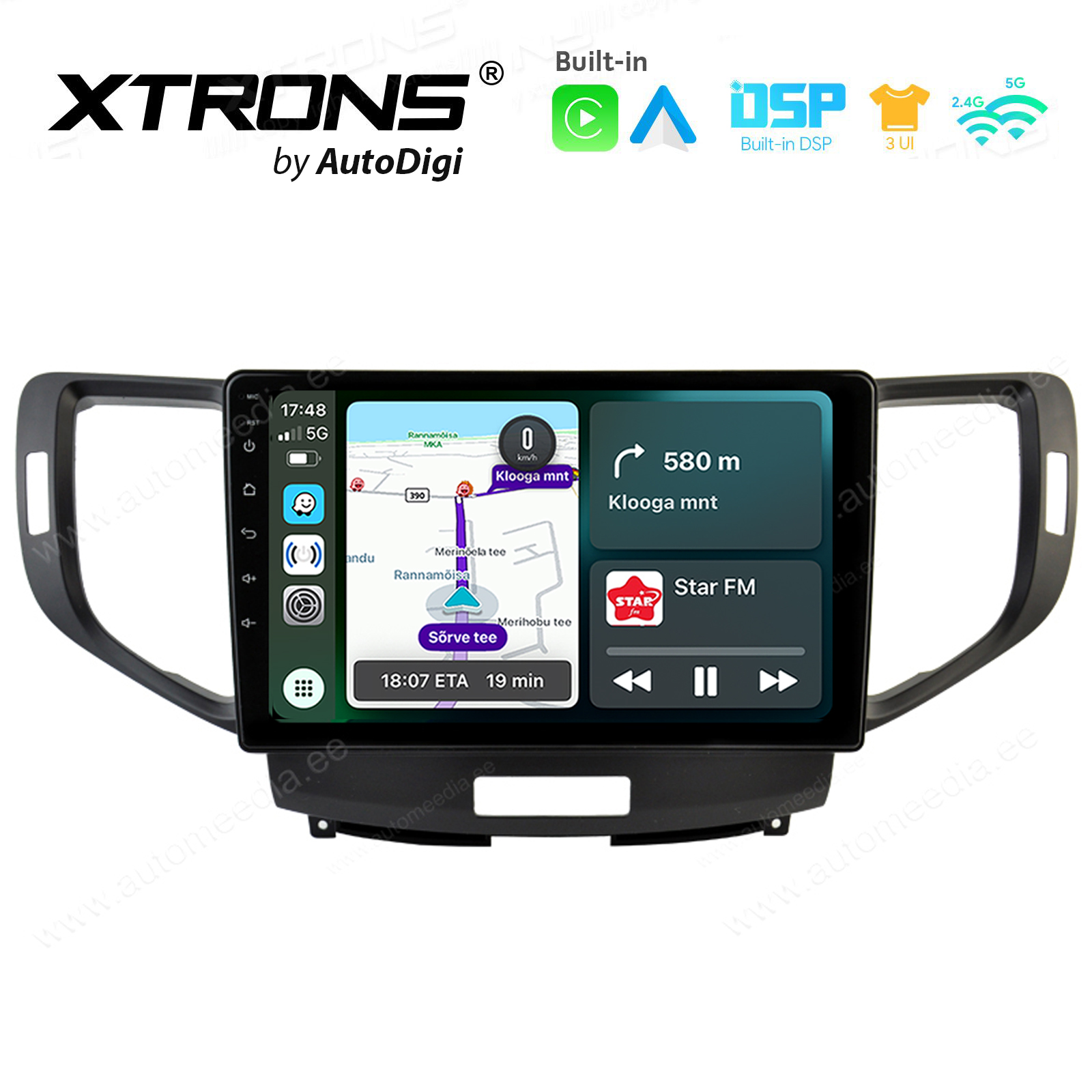 Honda Accord 8 2008 - 2012 (EU Version) Android 14  | CarPlay Android multimeedia keskus | DAB+ digiraadio