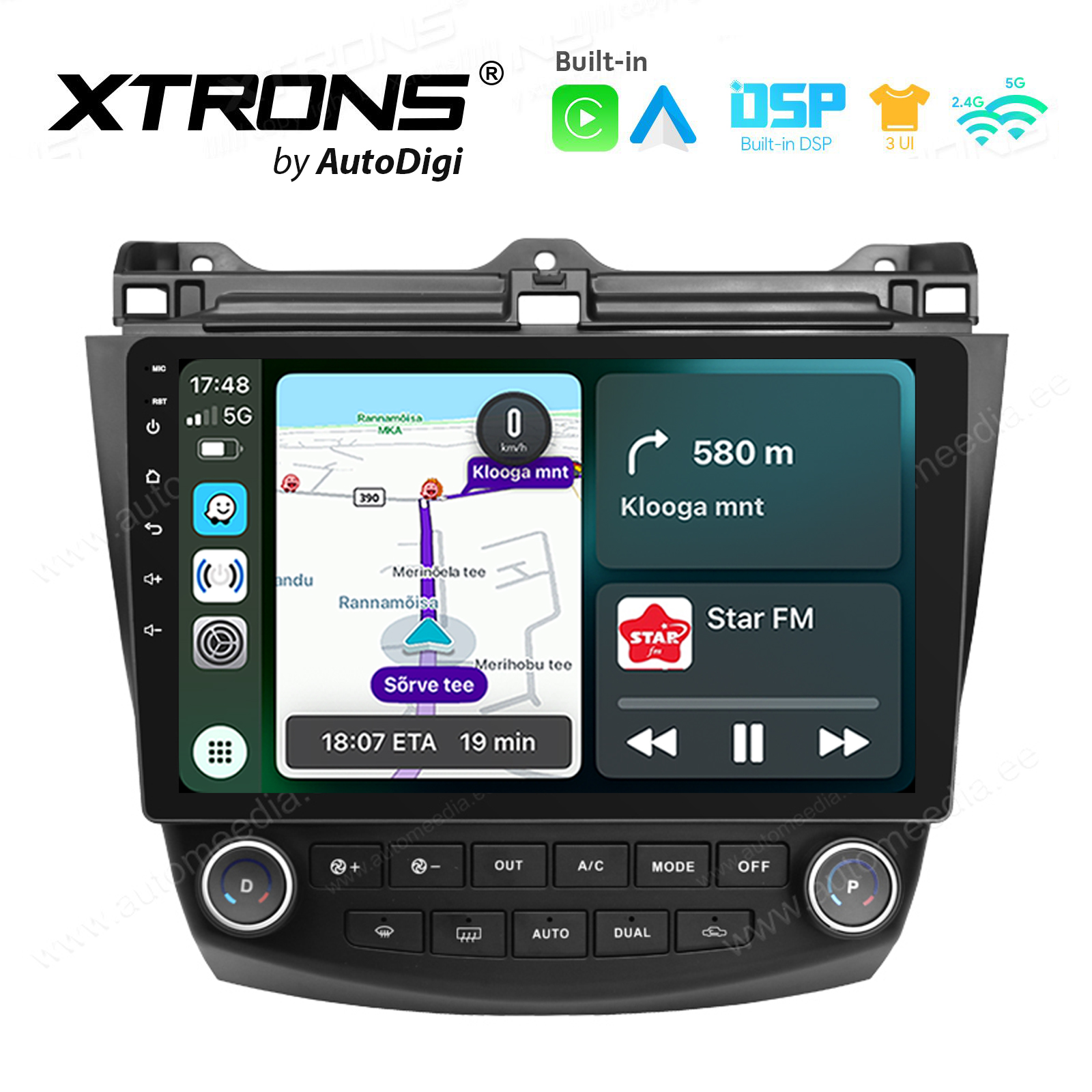 Honda Accord (2002-2008) Android 14  | CarPlay Android multimeedia keskus | DAB+ digiraadio