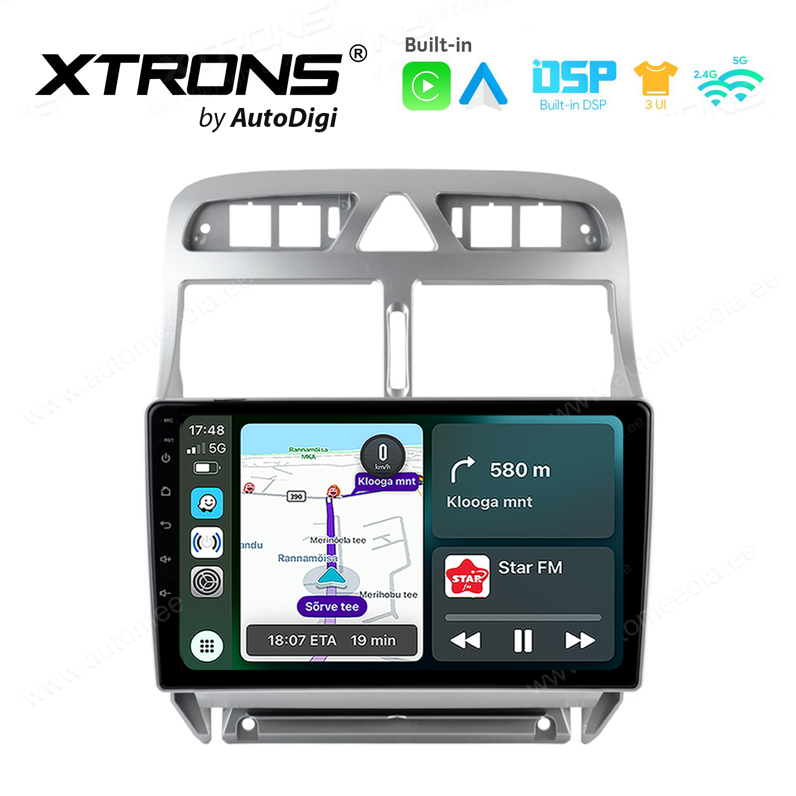 PEUGEOT 307 | 307CC | 307SW | (2004-2013) Android 14  | CarPlay Android multimeedia keskus | DAB+ digiraadio