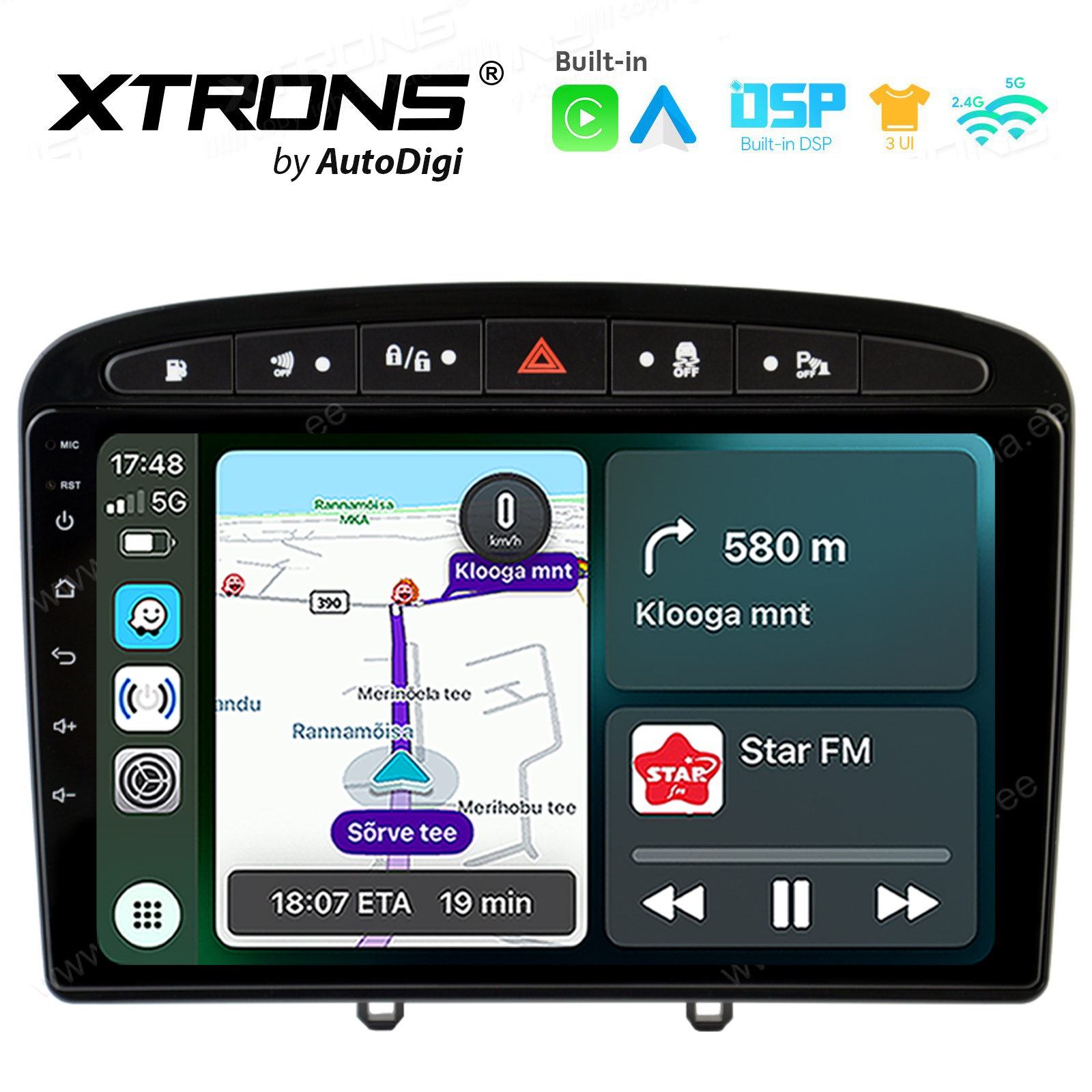 Peugeot 308 (2007-2013) | 408 (2011-2013) | RCZ (2010-2015) Android 14  | CarPlay Android multimeedia keskus | DAB+ digiraadio