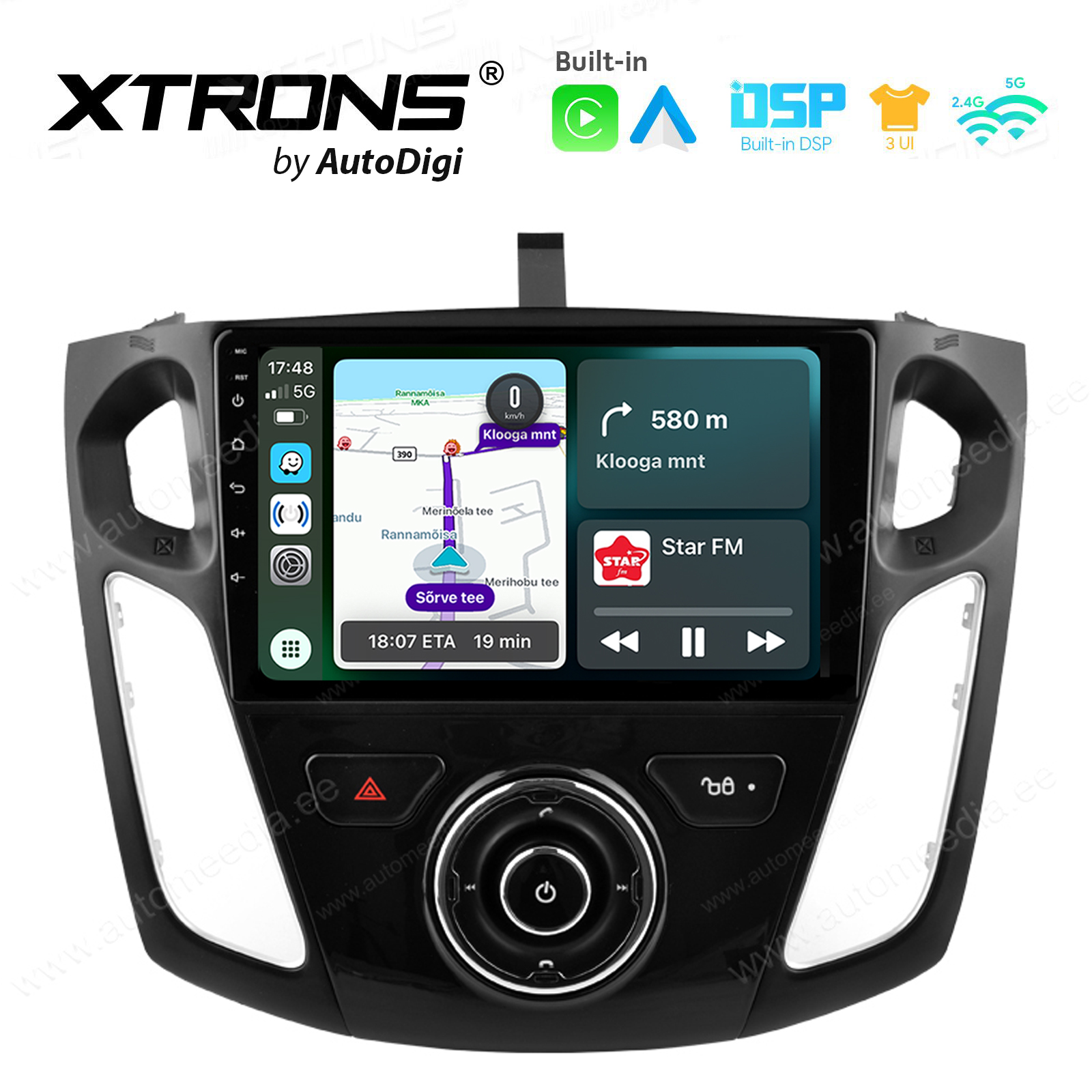 Ford Focus 3 Mk 3 2011 - 2019 Android 14  | CarPlay Android multimeedia keskus | DAB+ digiraadio
