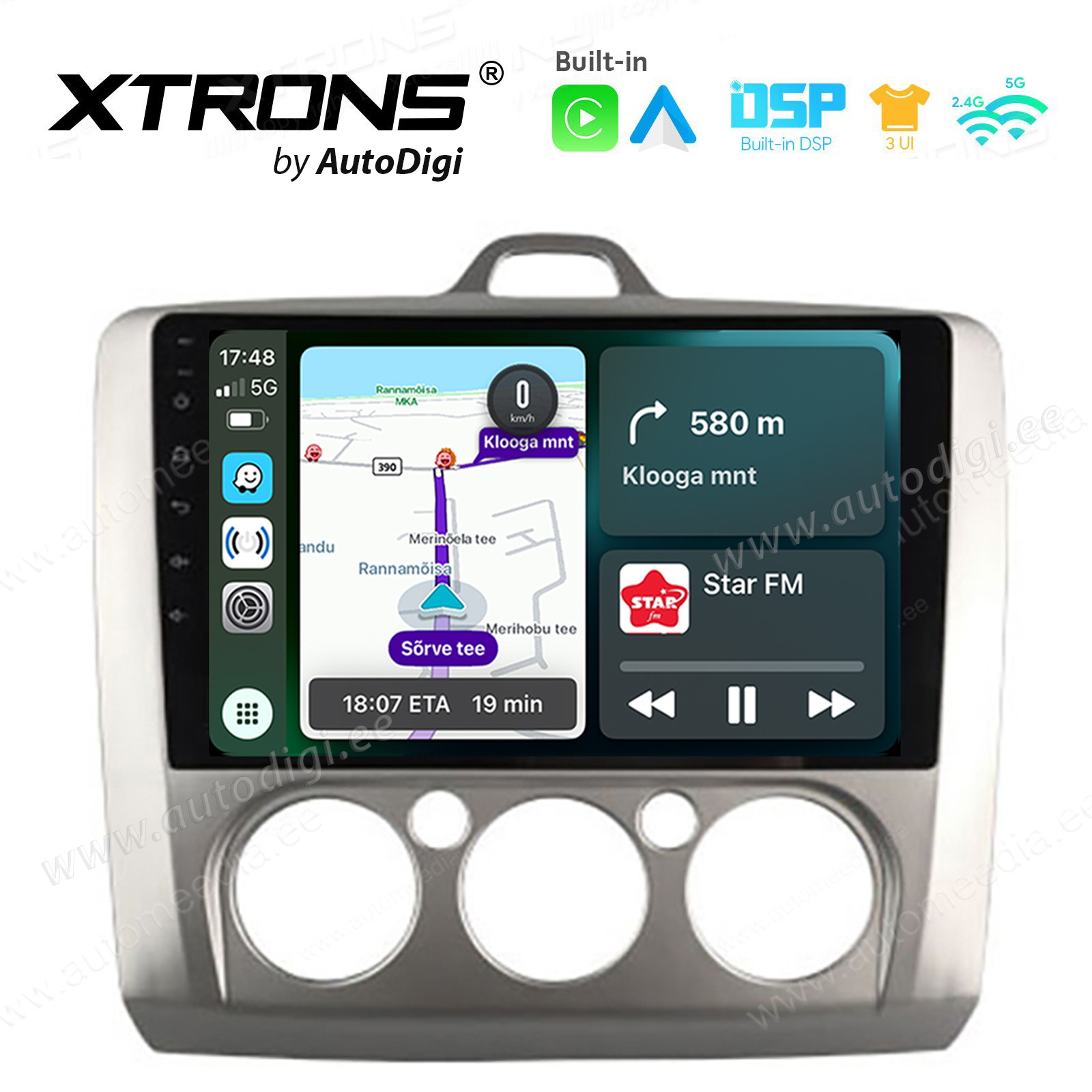Ford FOCUS (Manual-Aircondition) 2005-2011 Android 14  | CarPlay Android multimeedia keskus | DAB+ digiraadio