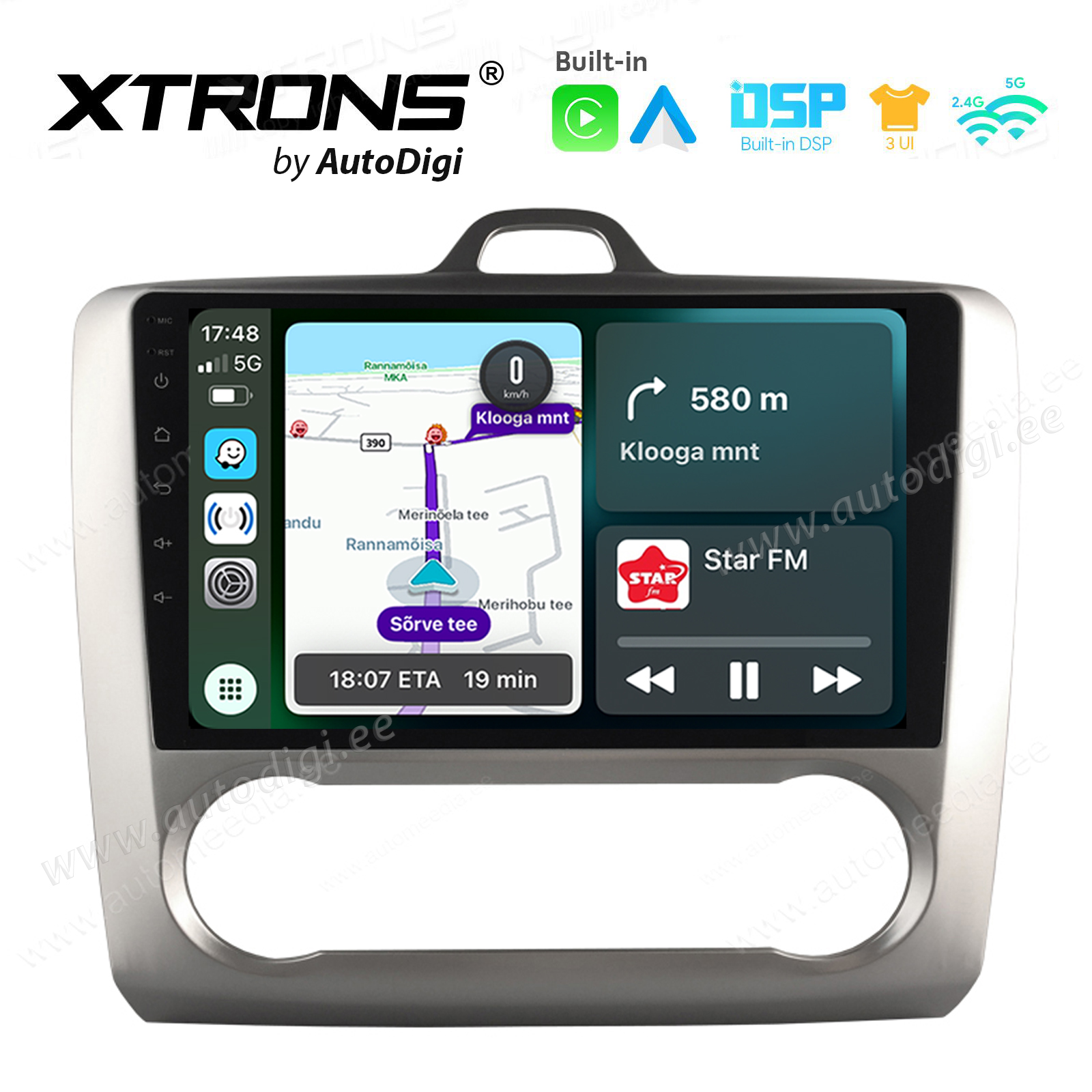 Ford FOCUS (Auto-Aircondition) 2005-2011 Android 14  | CarPlay Android multimeedia keskus | DAB+ digiraadio