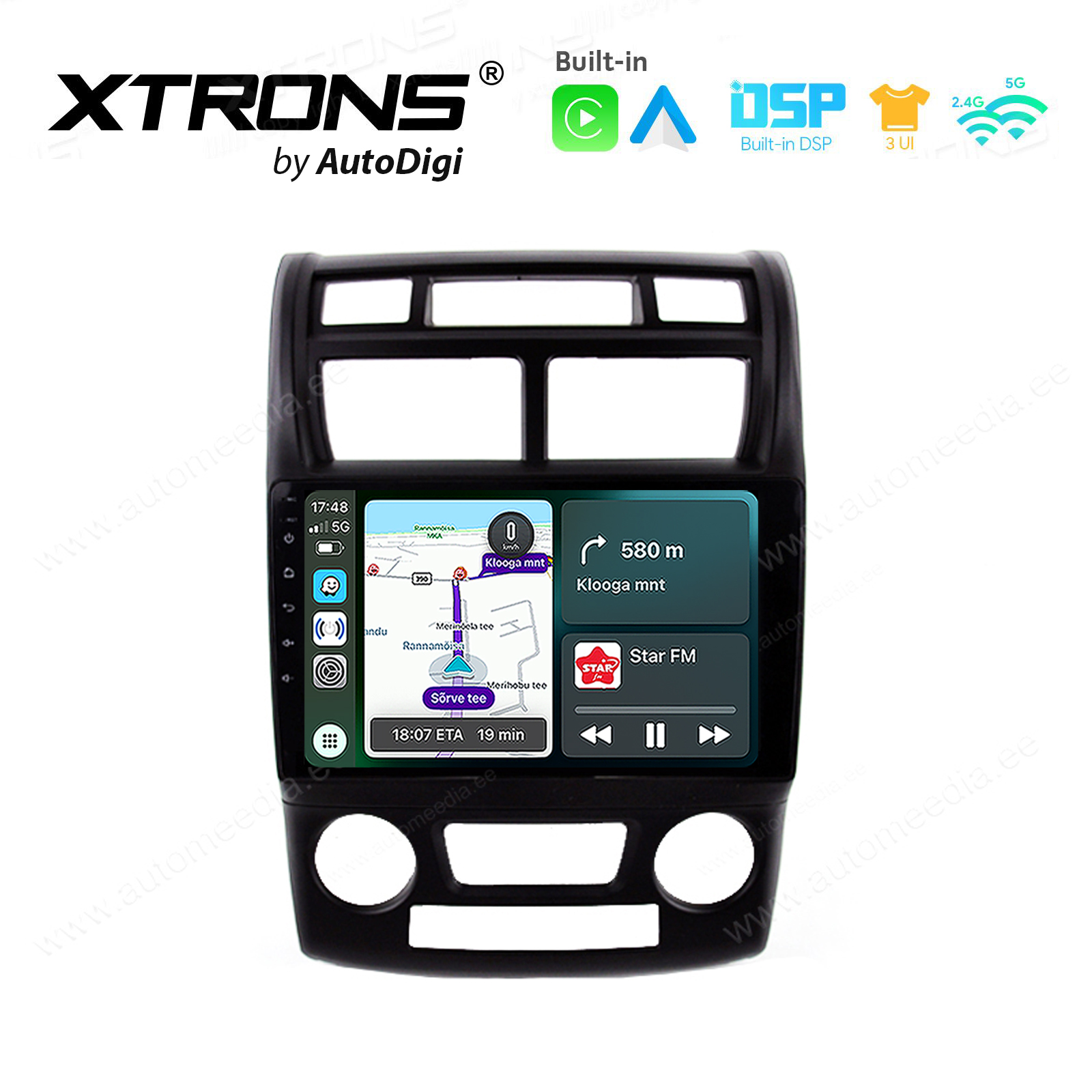 Kia Sportage (2004-2009) Android 14  | CarPlay Android multimeedia keskus | DAB+ digiraadio