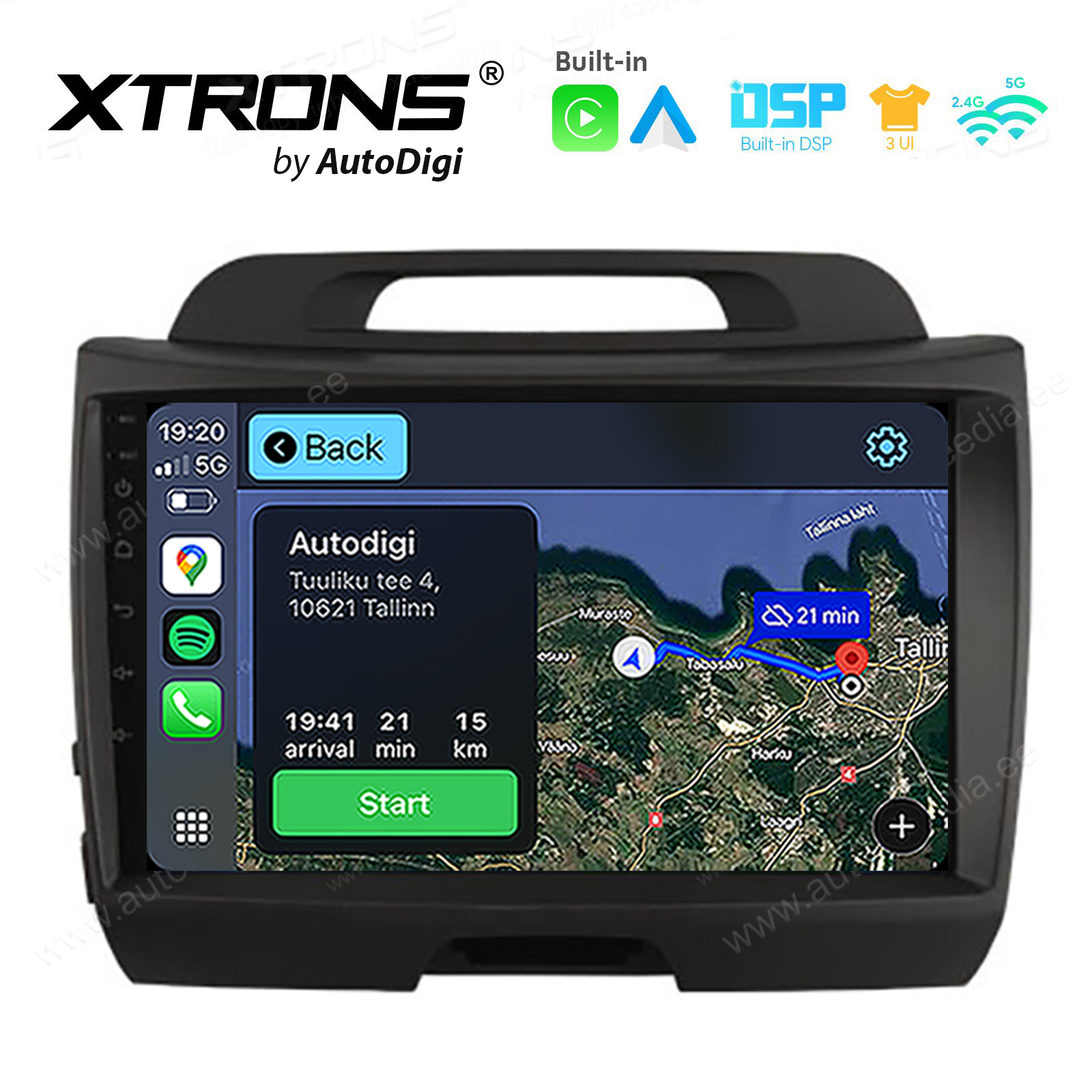 Kia Sportage (2010-2015) Android 14  | CarPlay Android multimeedia keskus | DAB+ digiraadio