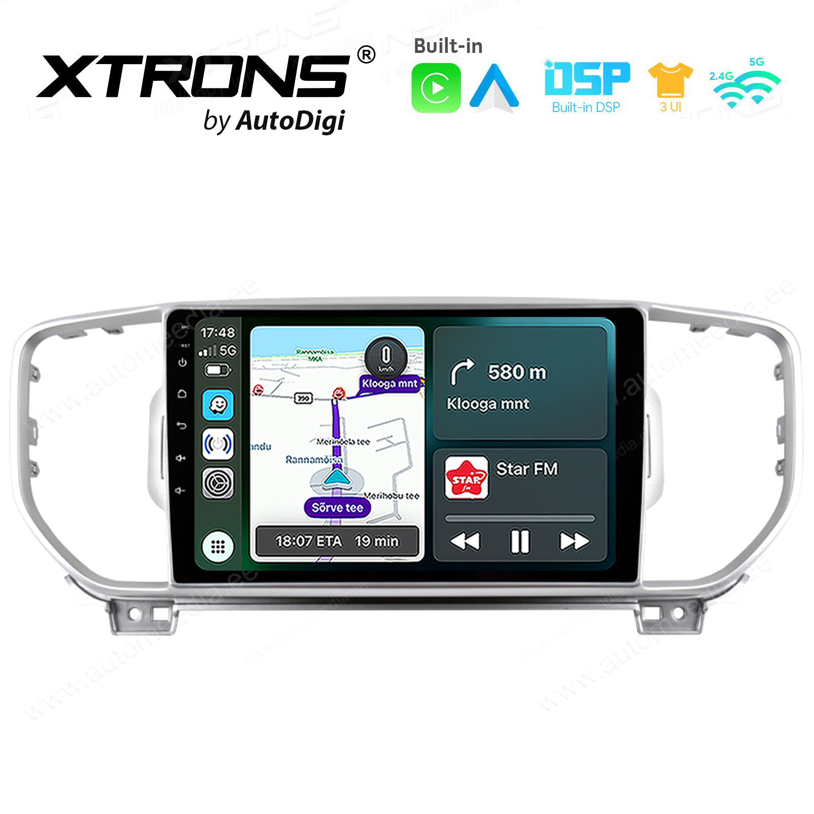 KIA SPORTAGE (2016-2021) Android 14  | CarPlay Android multimeedia keskus | DAB+ digiraadio