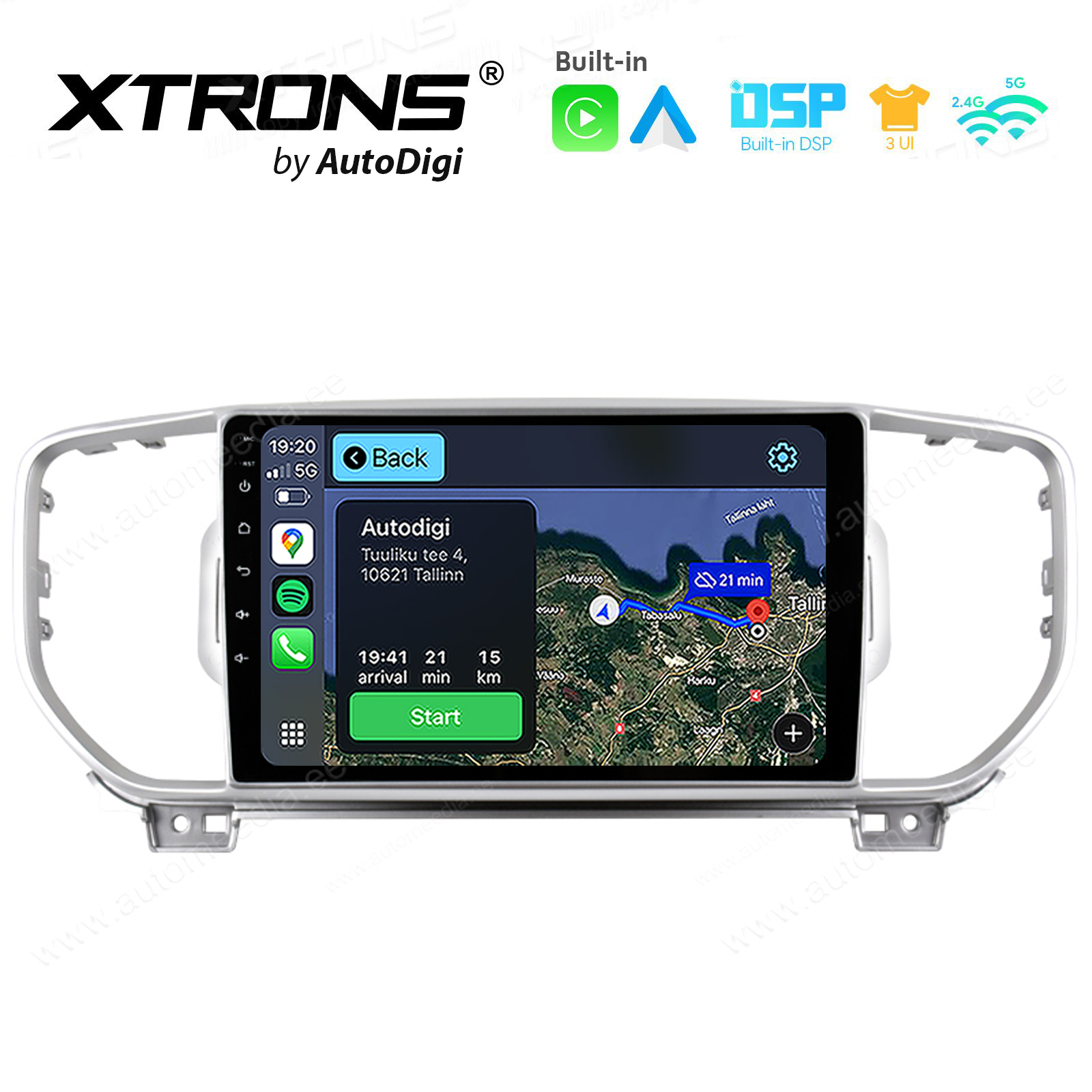 KIA SPORTAGE (2016-2021) Android 14  | CarPlay Android multimeedia keskus | DAB+ digiraadio