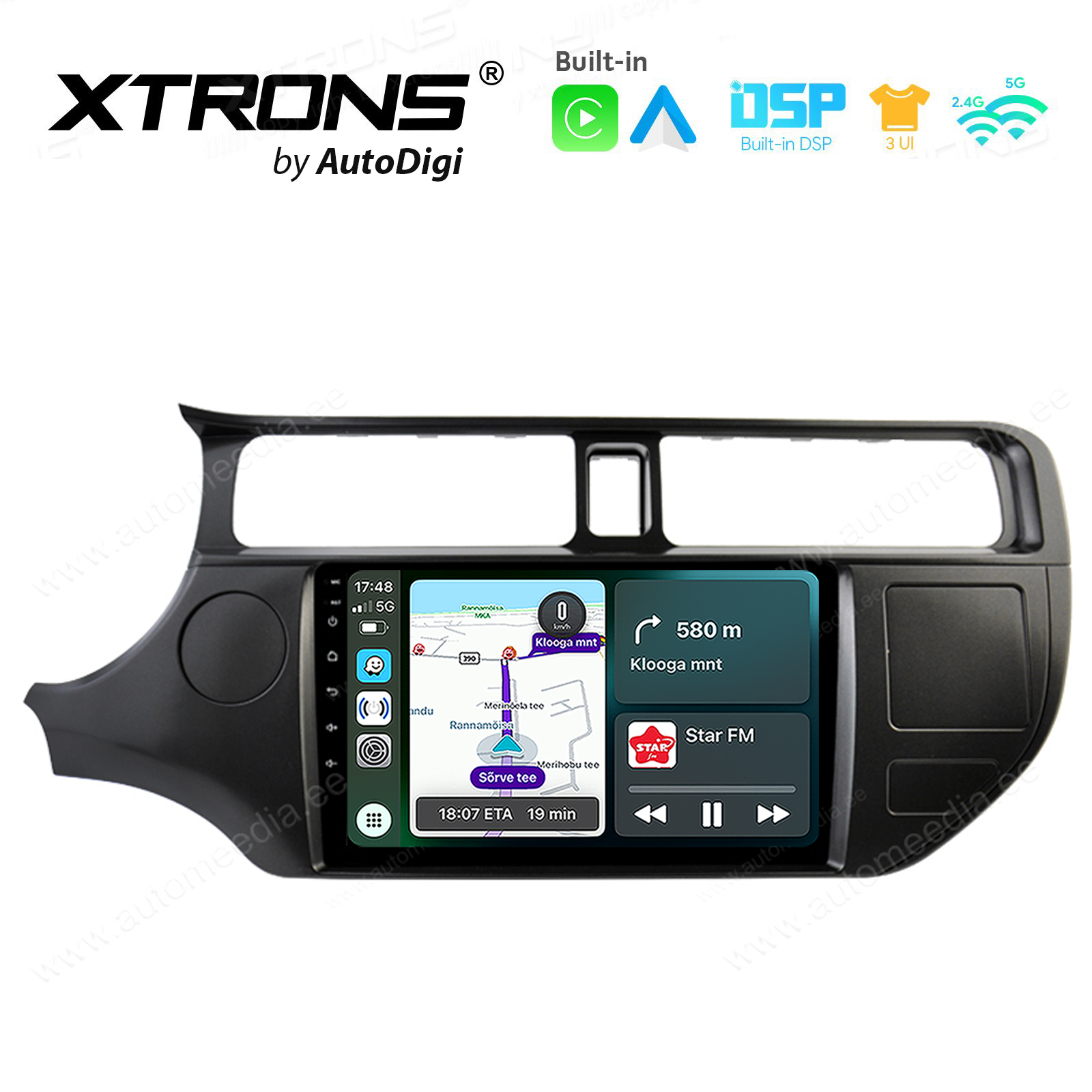 KIA RIO (2012-2014) Android 14  | CarPlay Android multimeedia keskus | DAB+ digiraadio