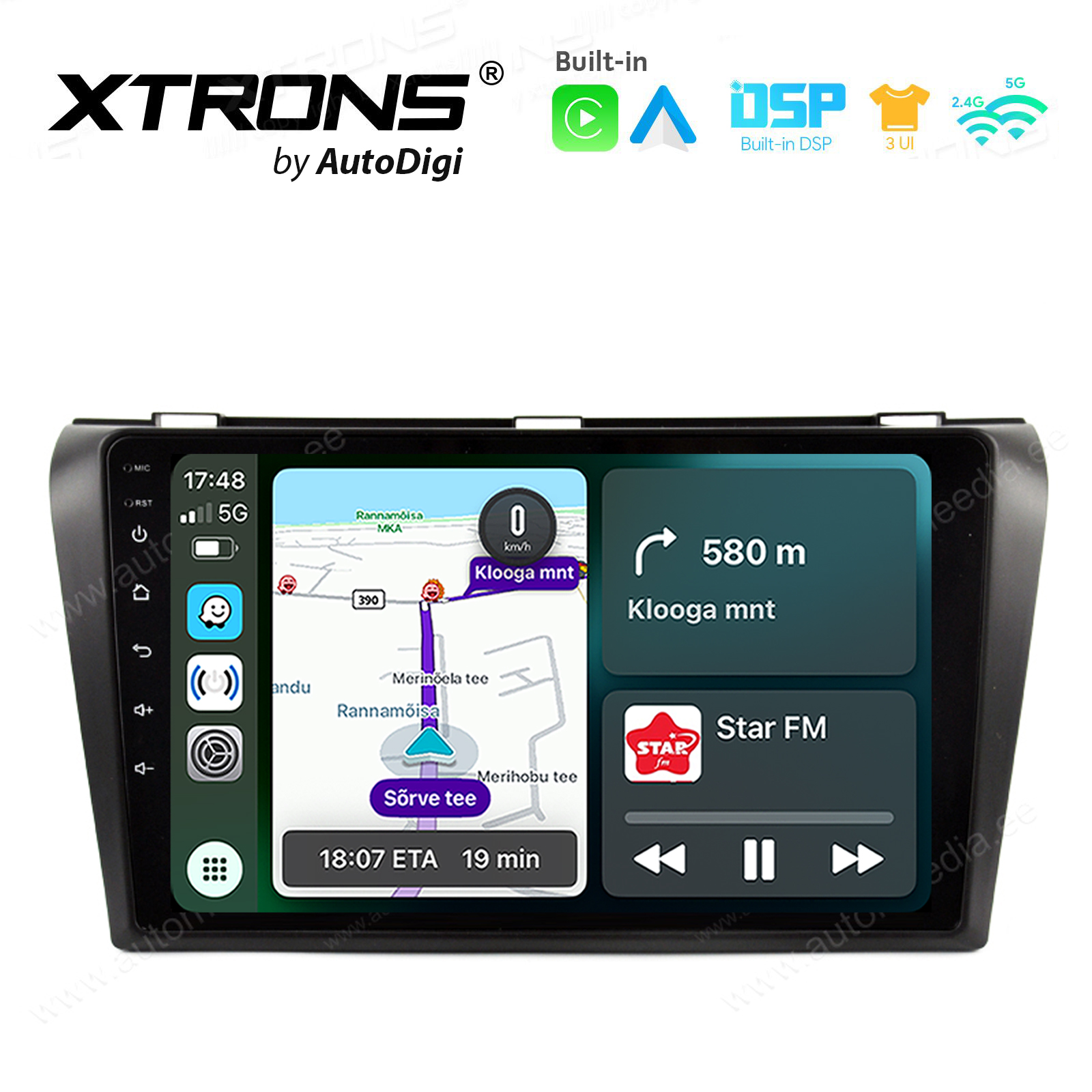 Mazda 3 (2004-2009) Android 14  | CarPlay Android multimeedia keskus | DAB+ digiraadio