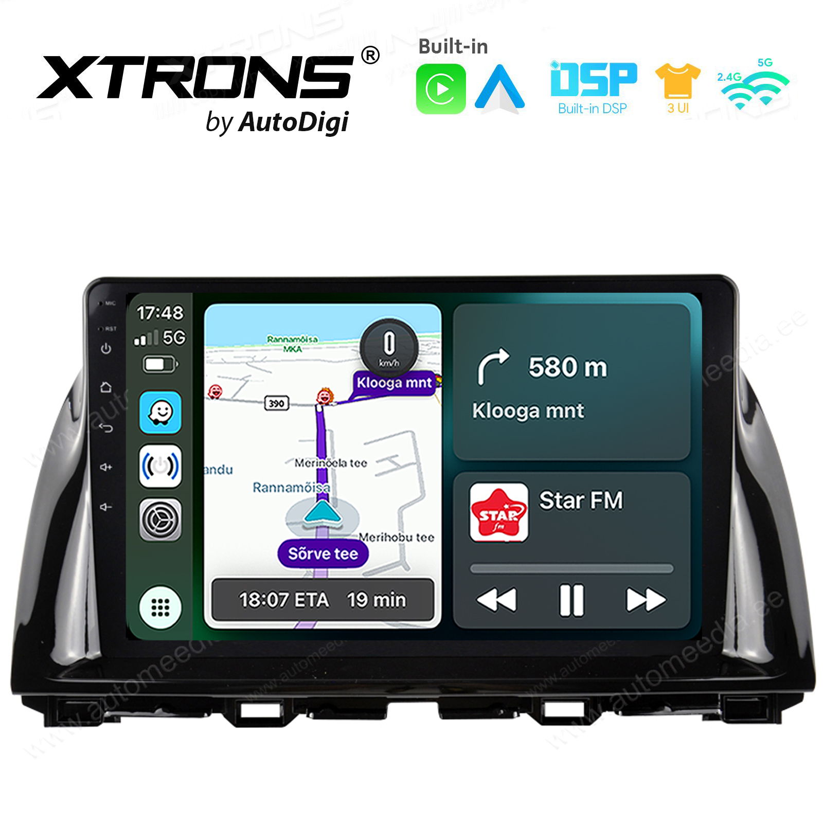 Mazda CX5 CX-5 CX 5 2012 - 2015 Android 14  | CarPlay Android multimeedia keskus | DAB+ digiraadio