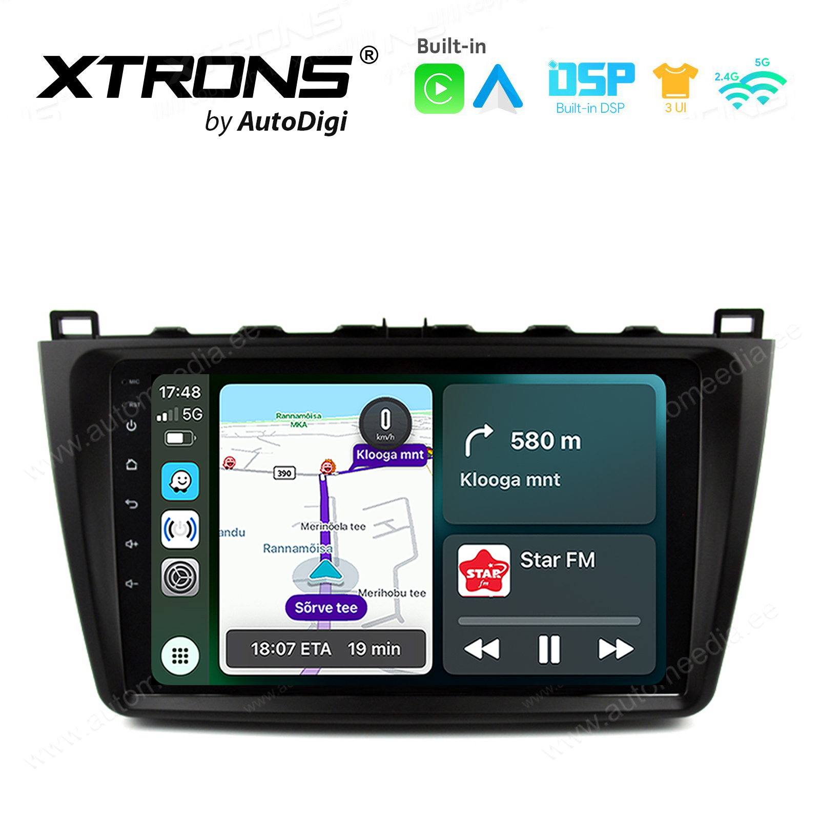 Mazda 6 Ⅱ GH 2007 - 2012 Android 14  | CarPlay Android multimeedia keskus | DAB+ digiraadio
