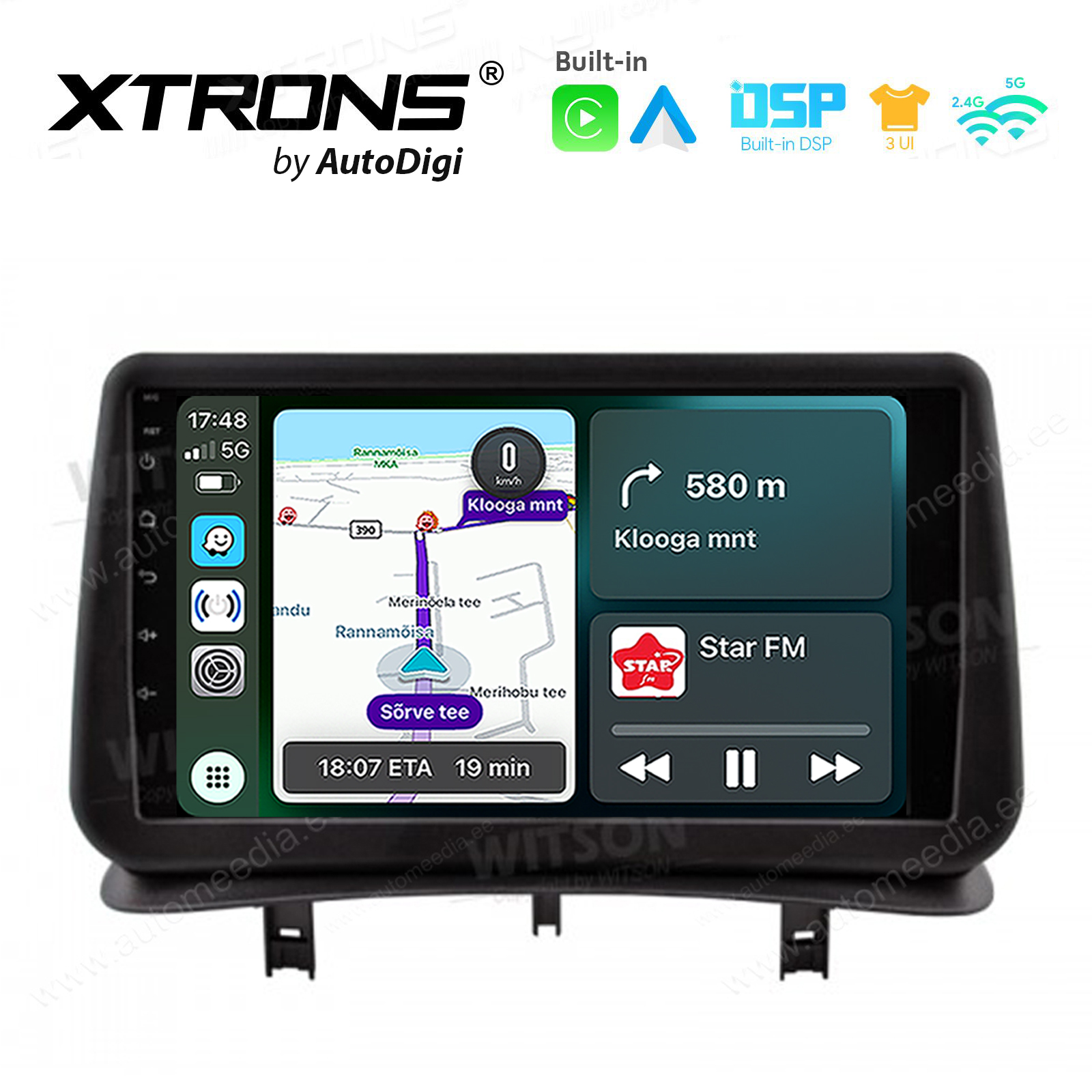 RENAULT CLIO (2005-2014) Android 14  | CarPlay Android multimeedia keskus | DAB+ digiraadio