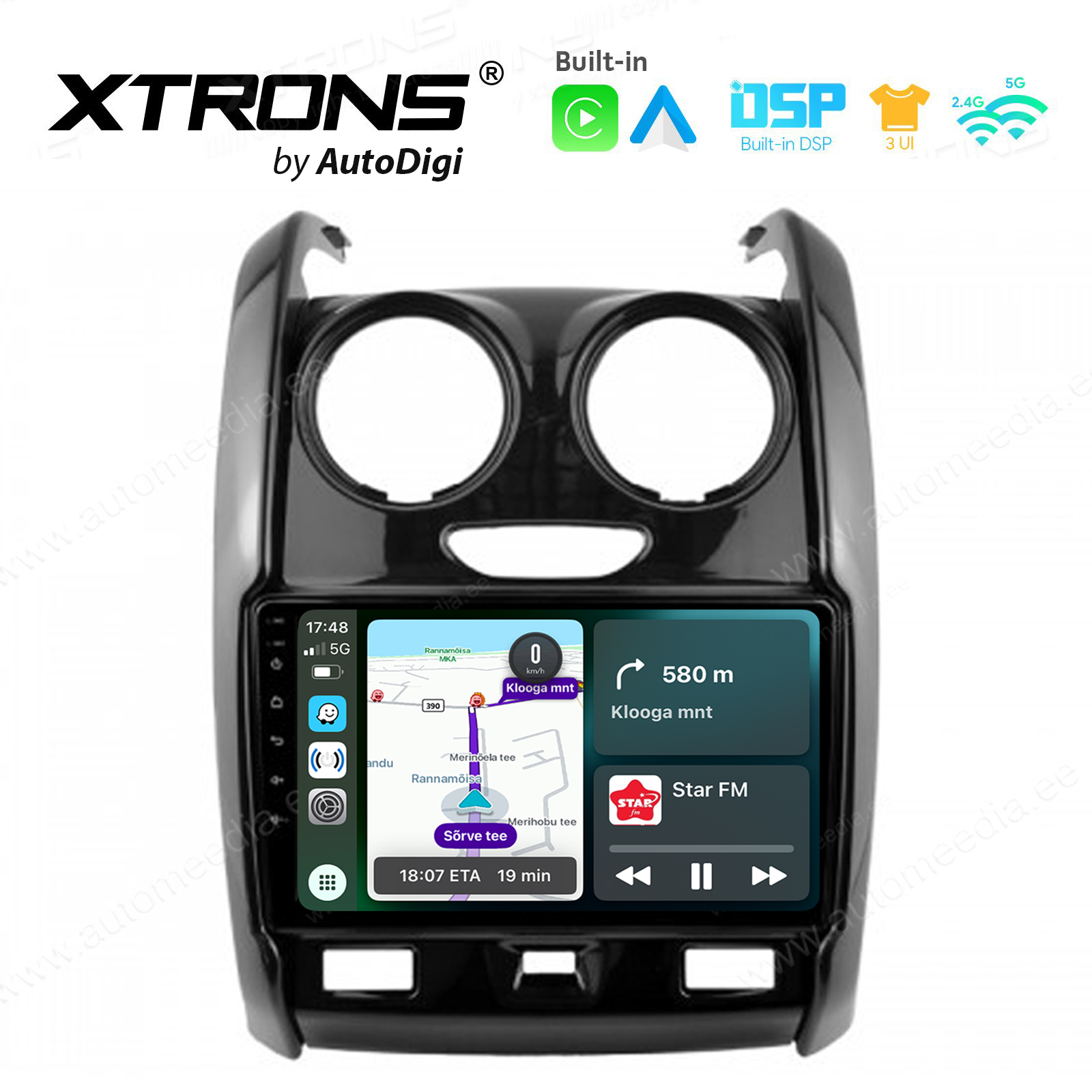 Dacia DUSTER (2014-2017) Android 14  | CarPlay Android multimeedia keskus | DAB+ digiraadio