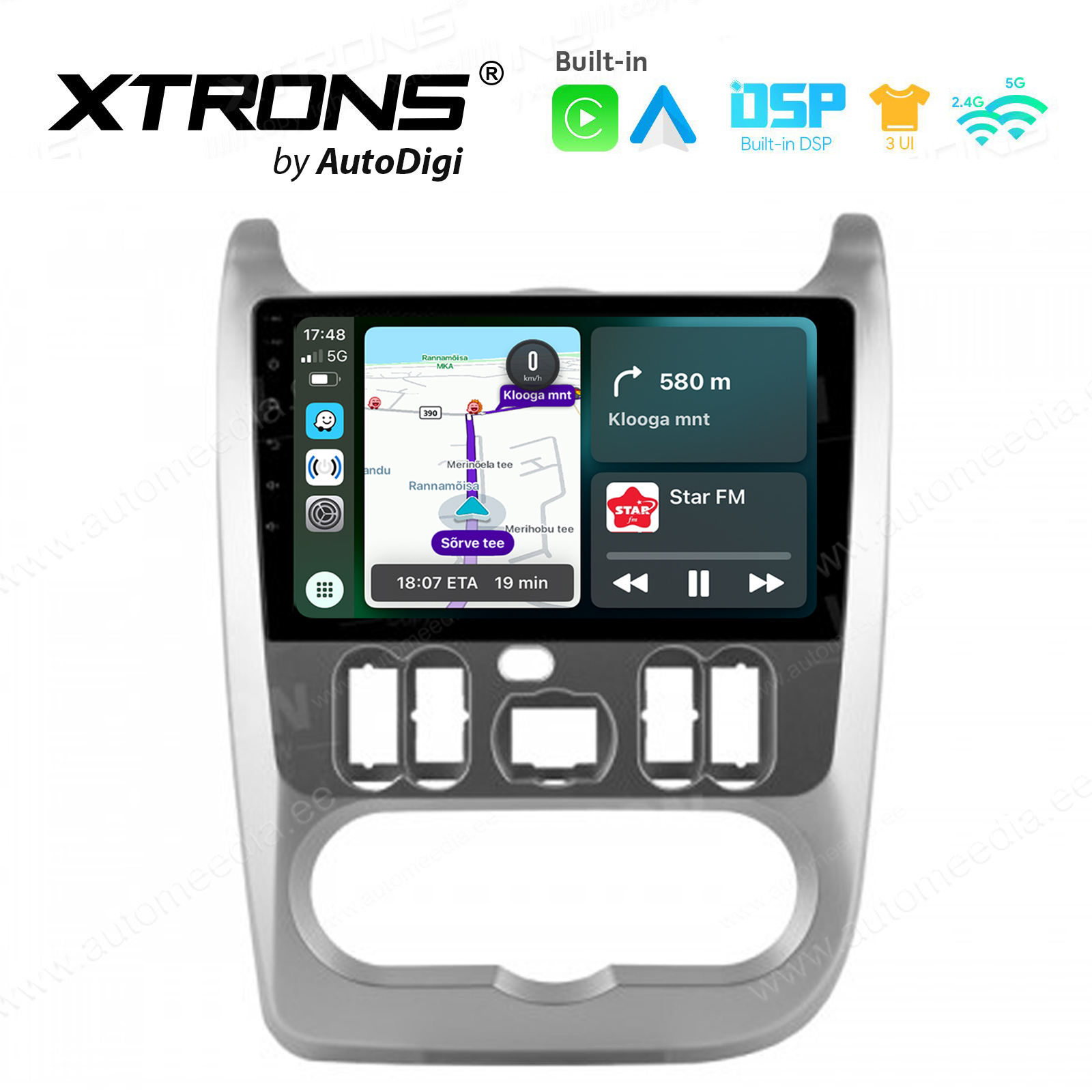 Dacia DUSTER (2010-2013) Android 14  | CarPlay Android multimeedia keskus | DAB+ digiraadio