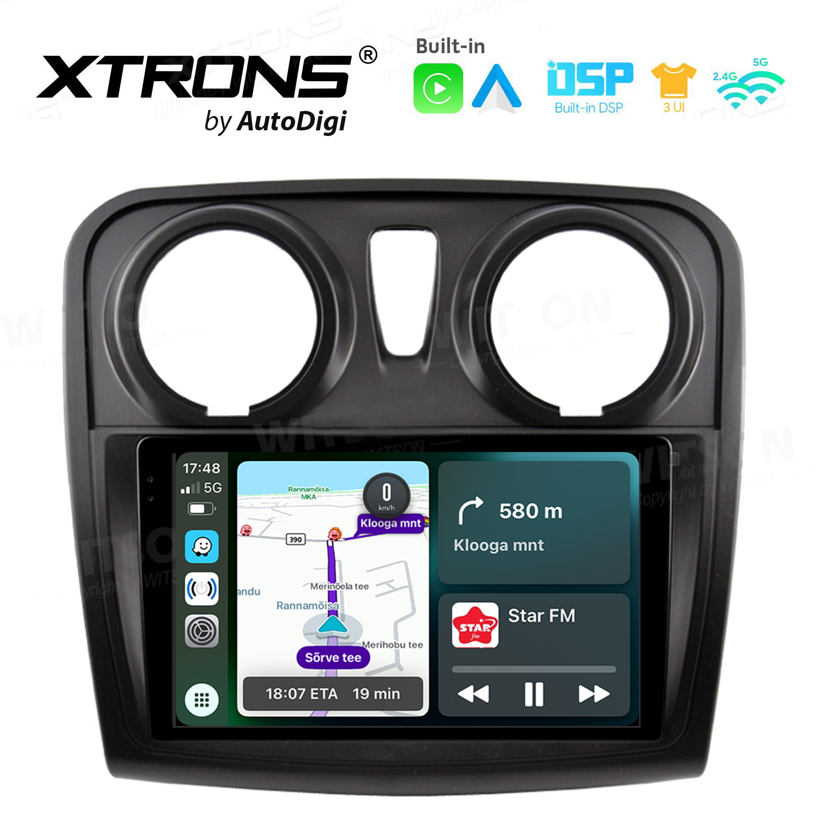 Dacia Logan | Sandero | (2012-2021) Android 14  | CarPlay Android multimeedia keskus | DAB+ digiraadio