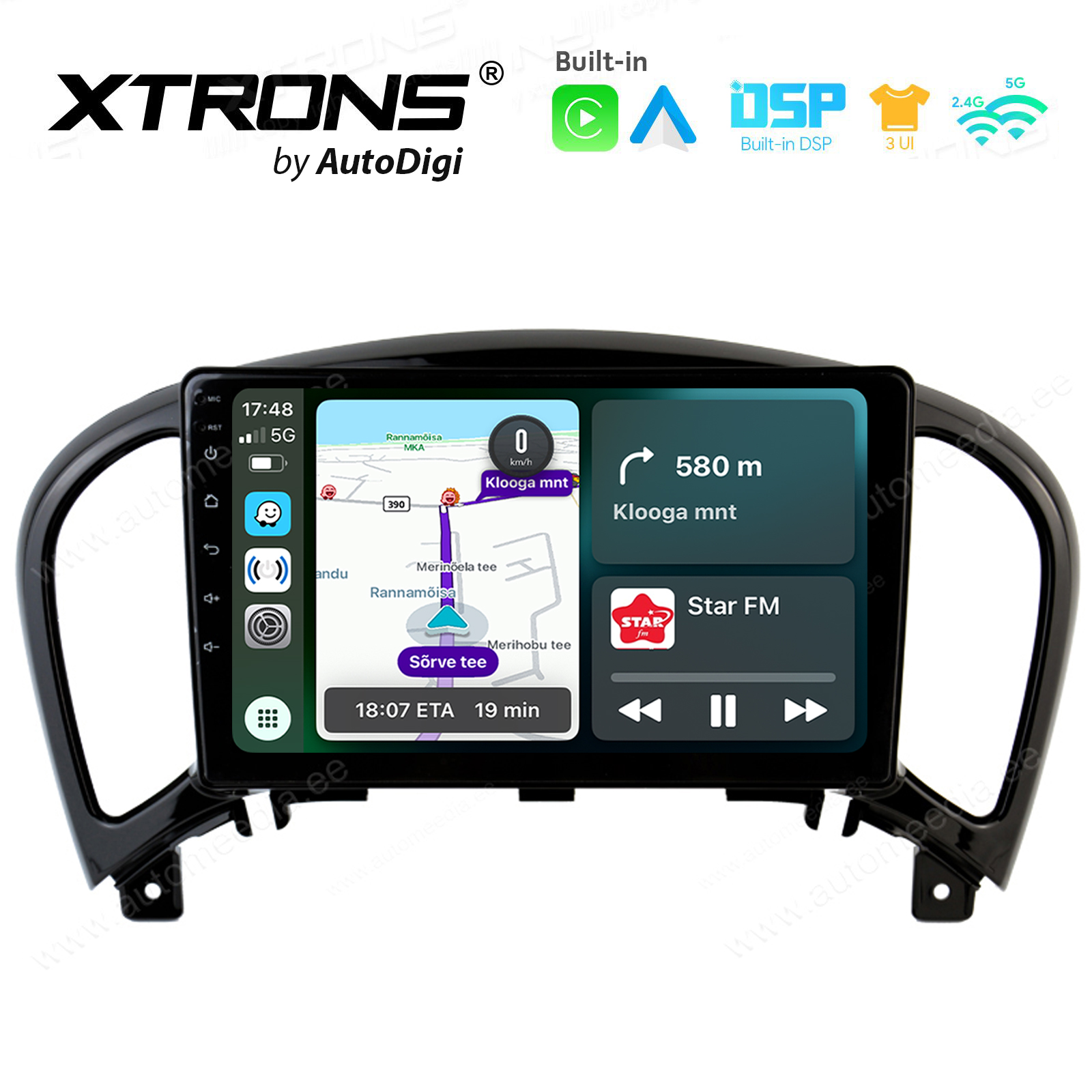 Nissan Juke YF15 2010-2014 Android 14  | CarPlay Android multimeedia keskus | DAB+ digiraadio