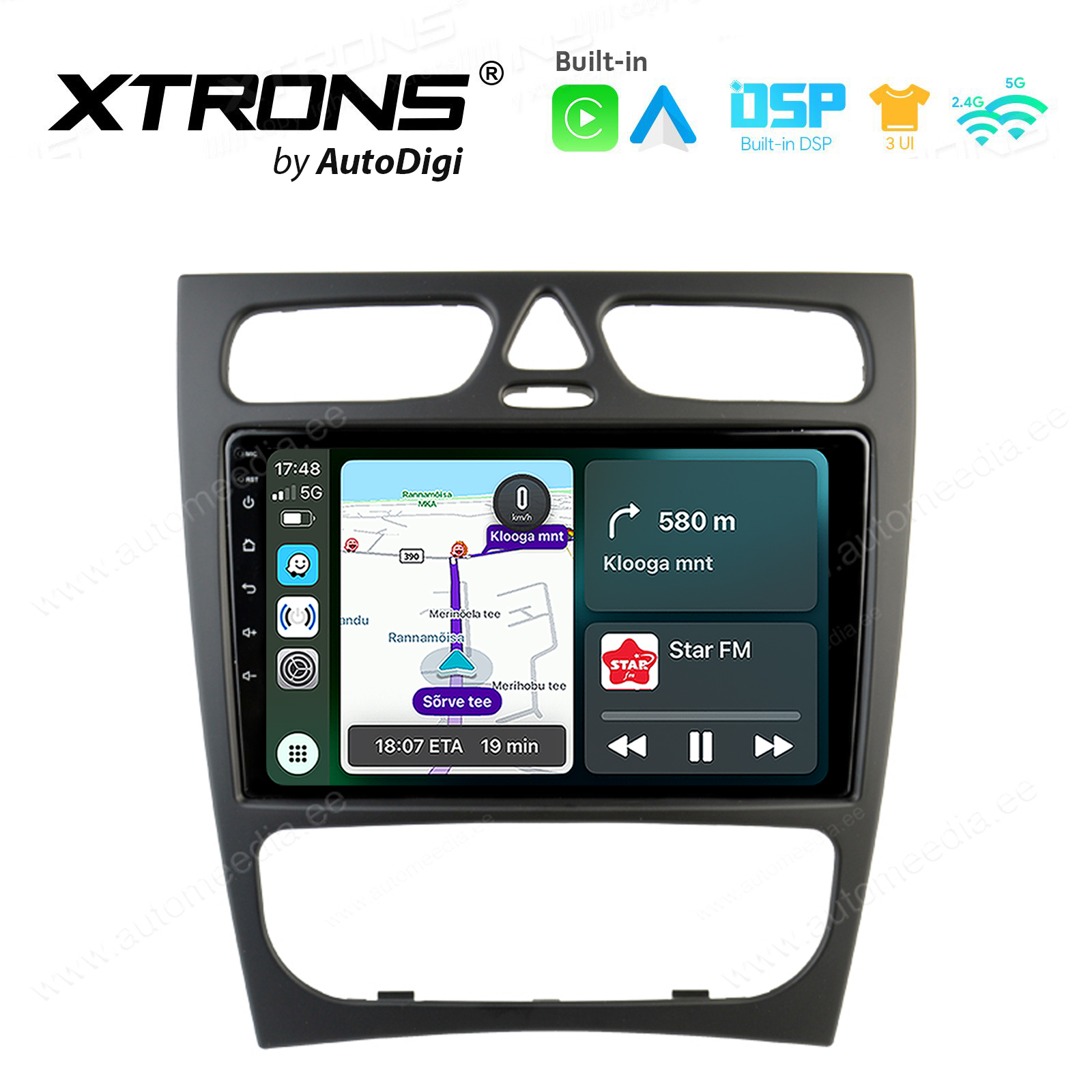 Mercedes-Benz C-Class | W203 (2000-2005) Android 14  | CarPlay Android multimeedia keskus | DAB+ digiraadio