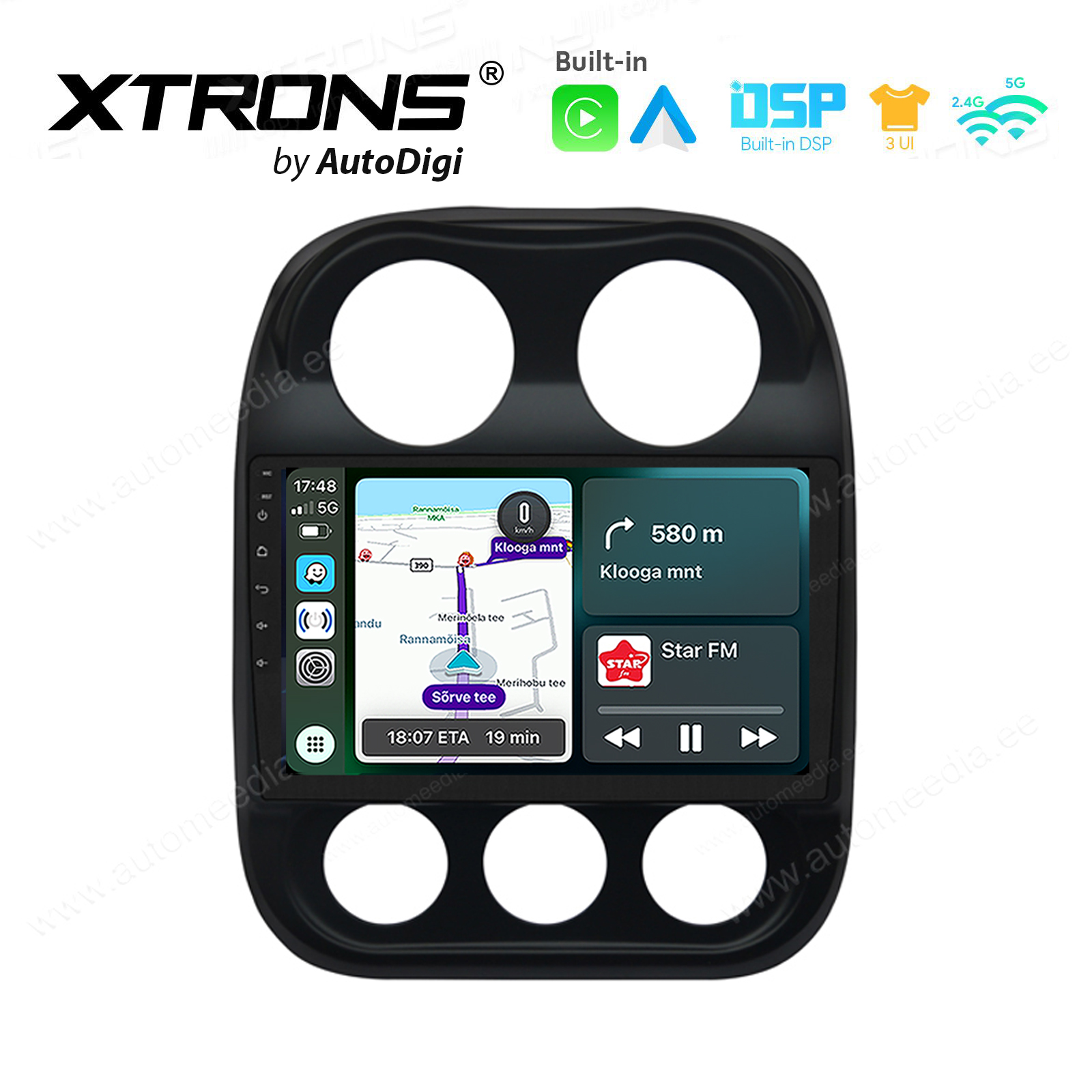 Jeep Compass 1 MK 2009 - 2015 Android 14  | CarPlay Android multimeedia keskus | DAB+ digiraadio