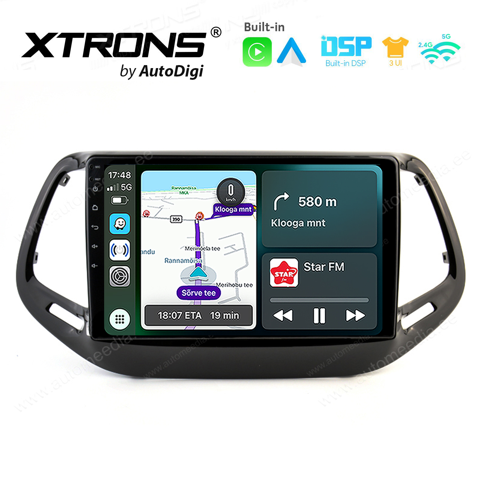 Jeep Compass 2 MP 2017 - 2021 Android 14  | CarPlay Android multimeedia keskus | DAB+ digiraadio