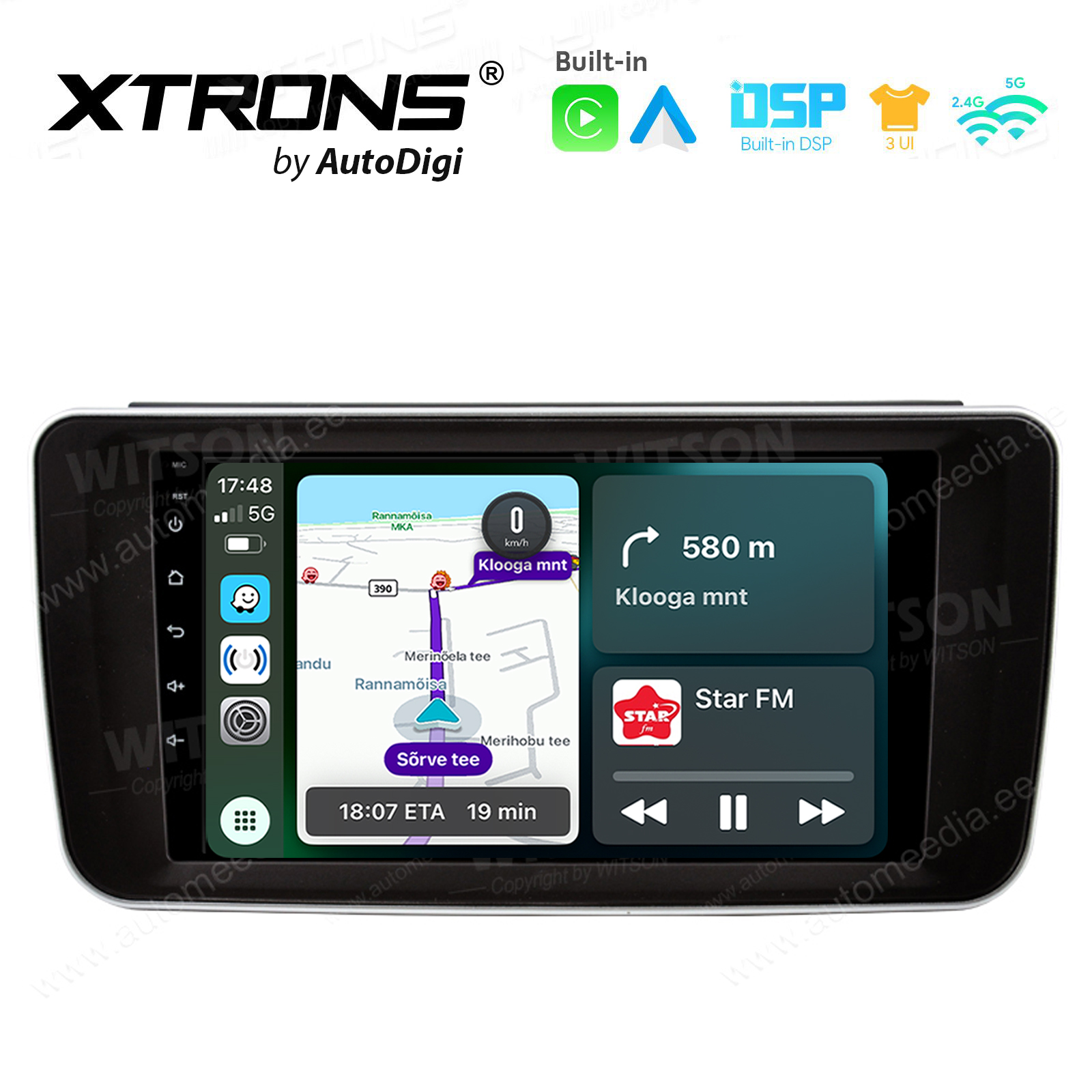 Nissan Leaf (2017-2024) Android 14  | CarPlay Android multimeedia keskus | DAB+ digiraadio