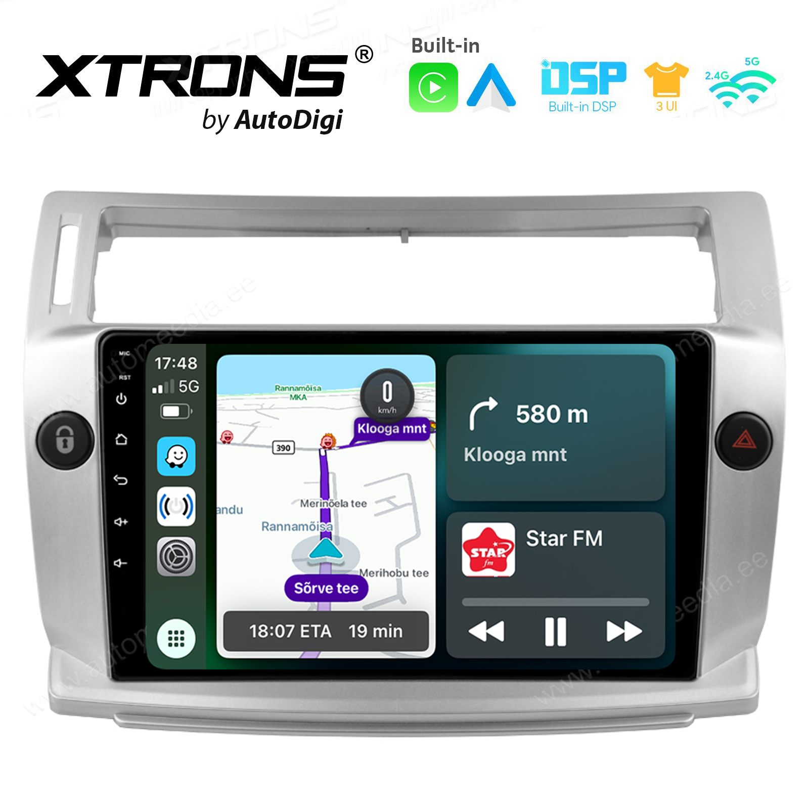 CITROEN C4 (2004-2012) Android 14  | CarPlay Android multimeedia keskus | DAB+ digiraadio