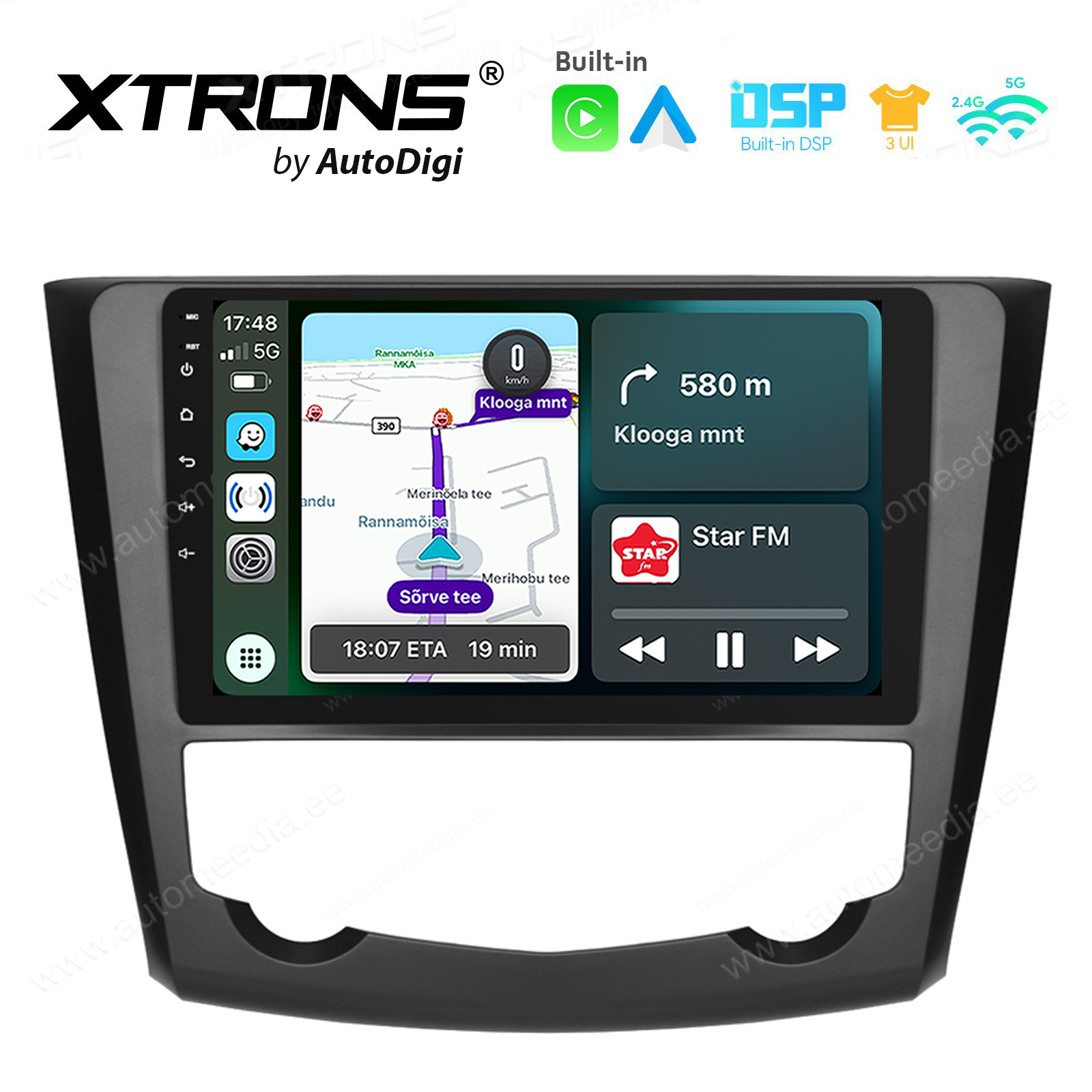 Renault Kadjar 2015- 2017 Android 14  | CarPlay Android multimeedia keskus | DAB+ digiraadio