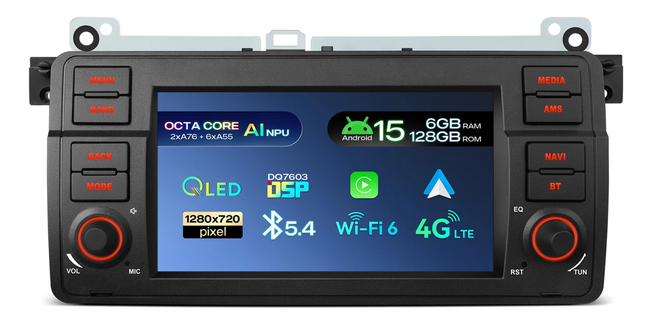 XTRONS UAH7546BL — Android 15 ning 6 GB RAM / 128 GB salvestusruumi