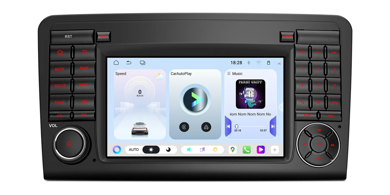 XTRONS UAH75M164L – 7″ Android 15 autoraadio, Mercedes-Benz ML W164 / GL X164, 6/128 GB | CarPlay / Android Auto