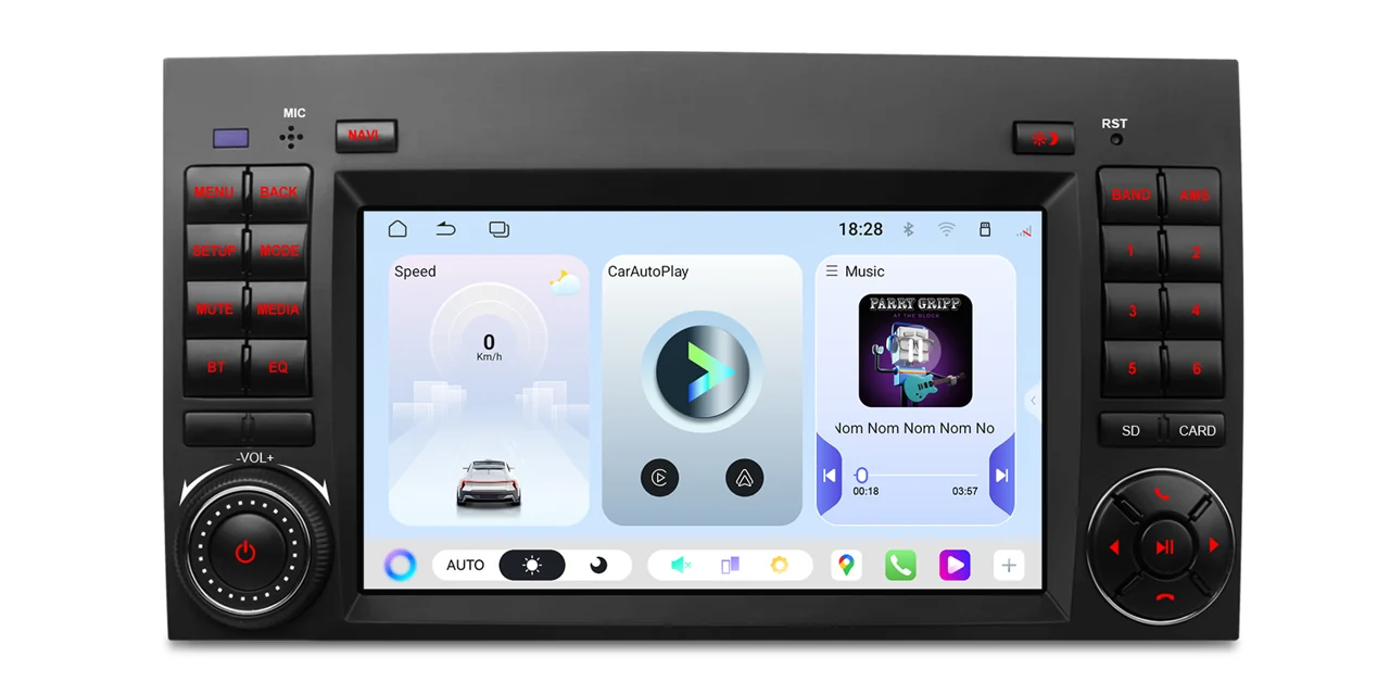 XTRONS UAH75M245L – 7″ Android 15 autoraadio, Mercedes-Benz / Volkswagen, 6/128 GB | CarPlay / Android Auto